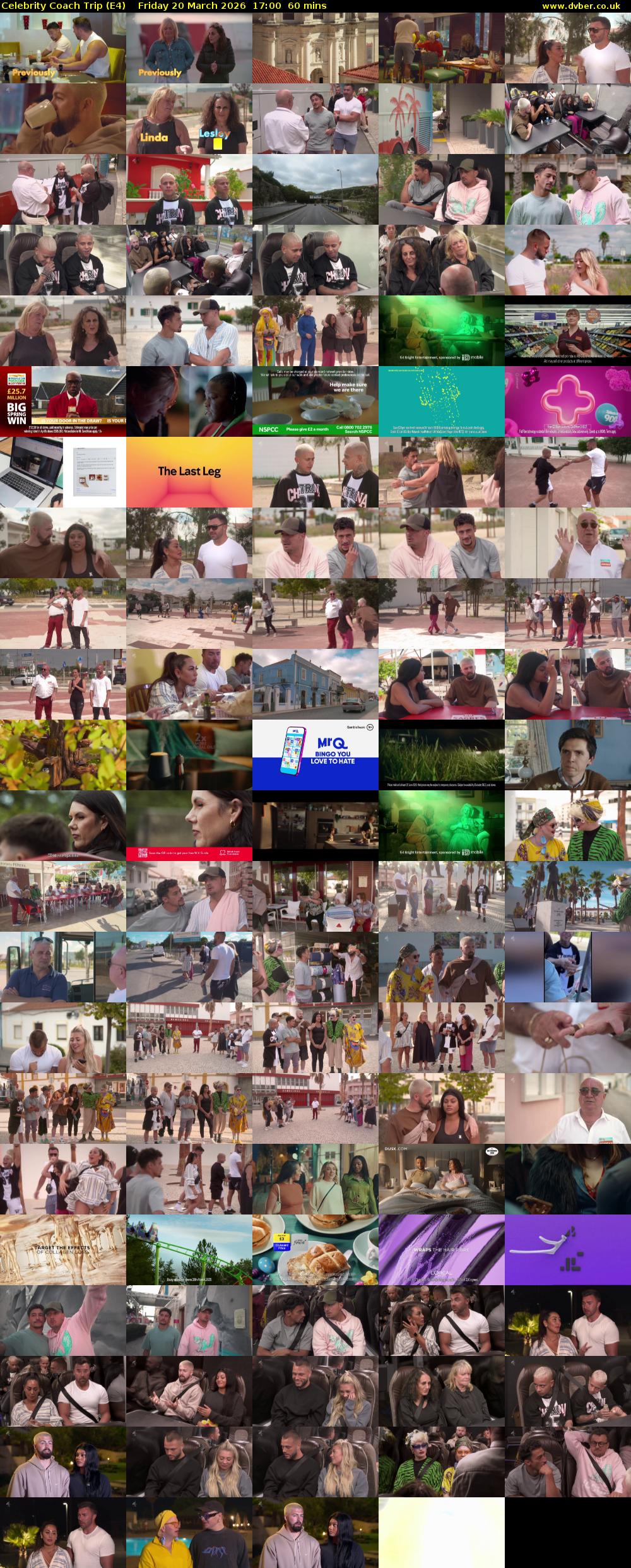 Celebrity Coach Trip (E4) Friday 20 March 2026 17:00 - 18:00