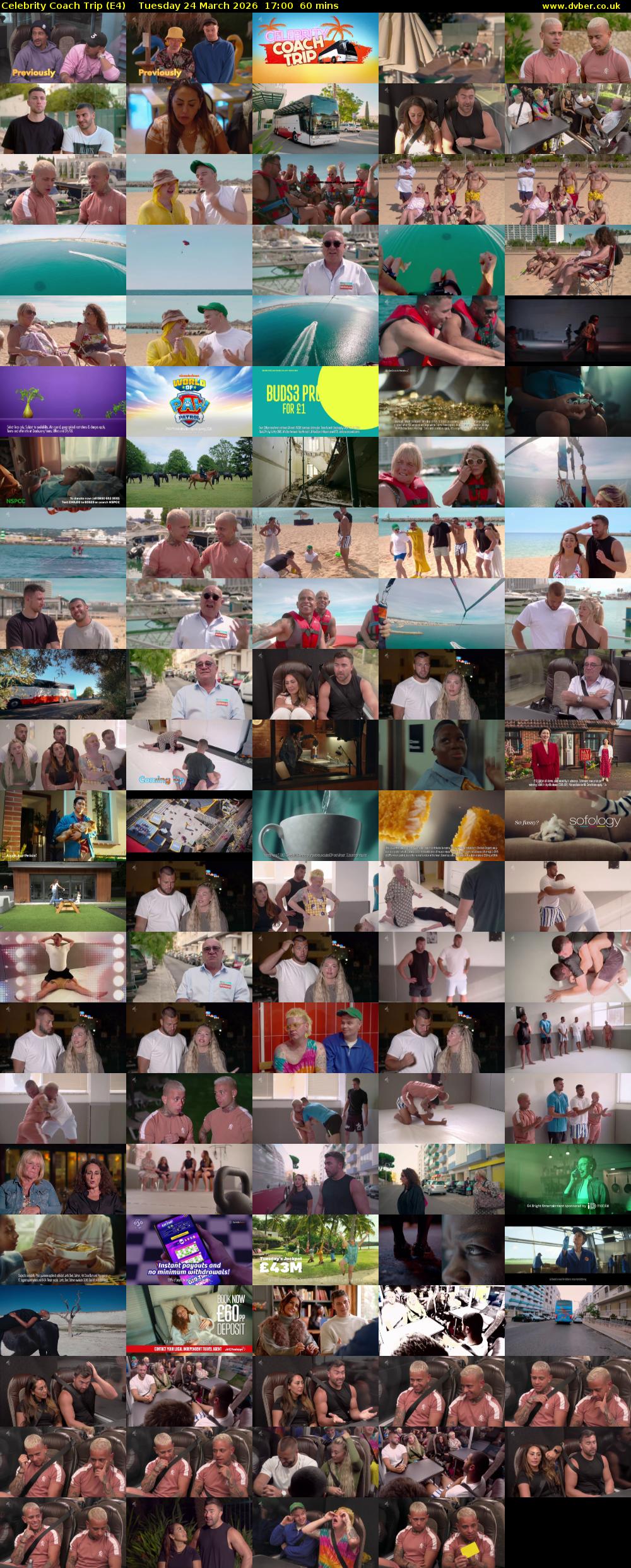 Celebrity Coach Trip (E4) Tuesday 24 March 2026 17:00 - 18:00