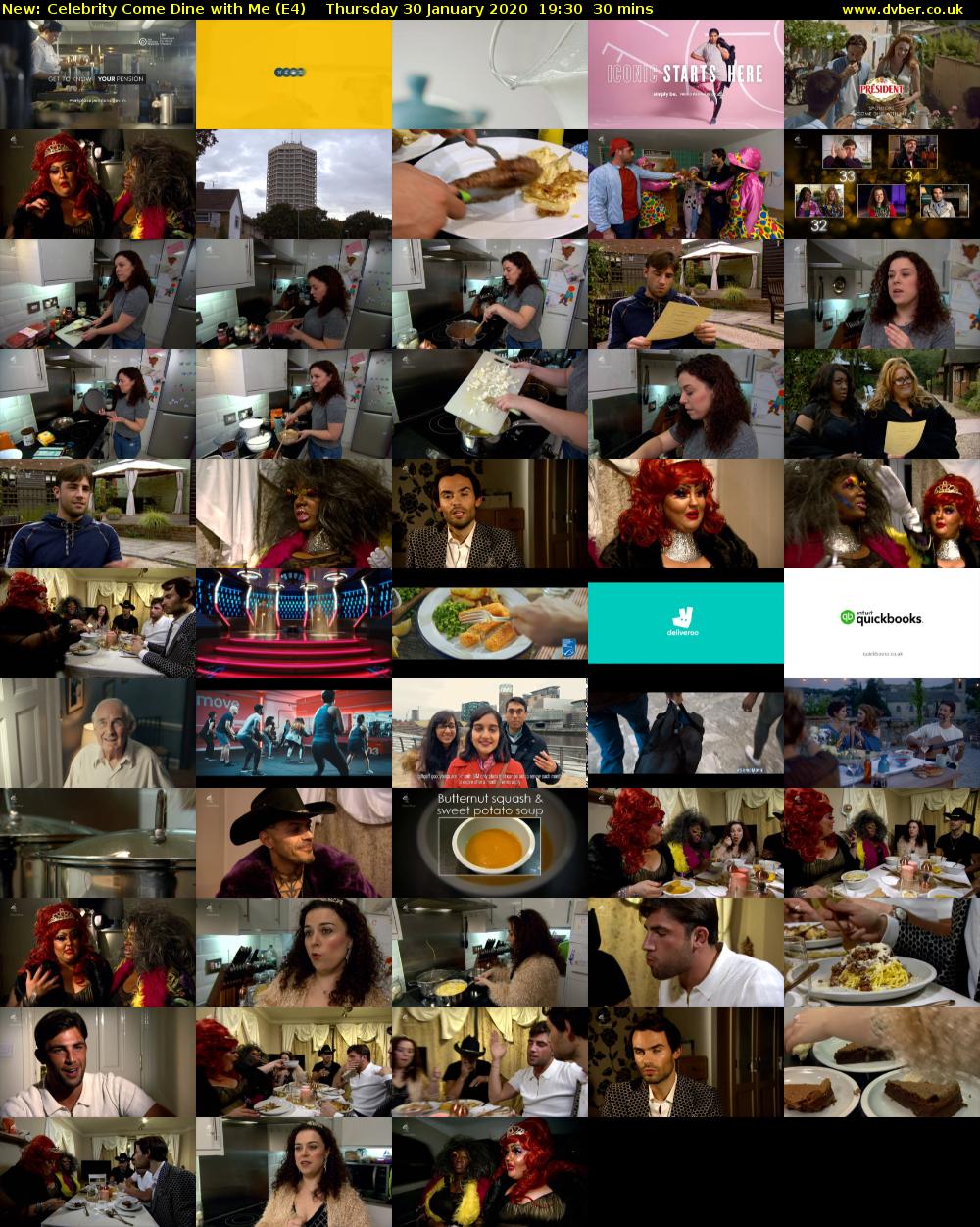 Celebrity Come Dine with Me (E4) Thursday 30 January 2020 19:30 - 20:00