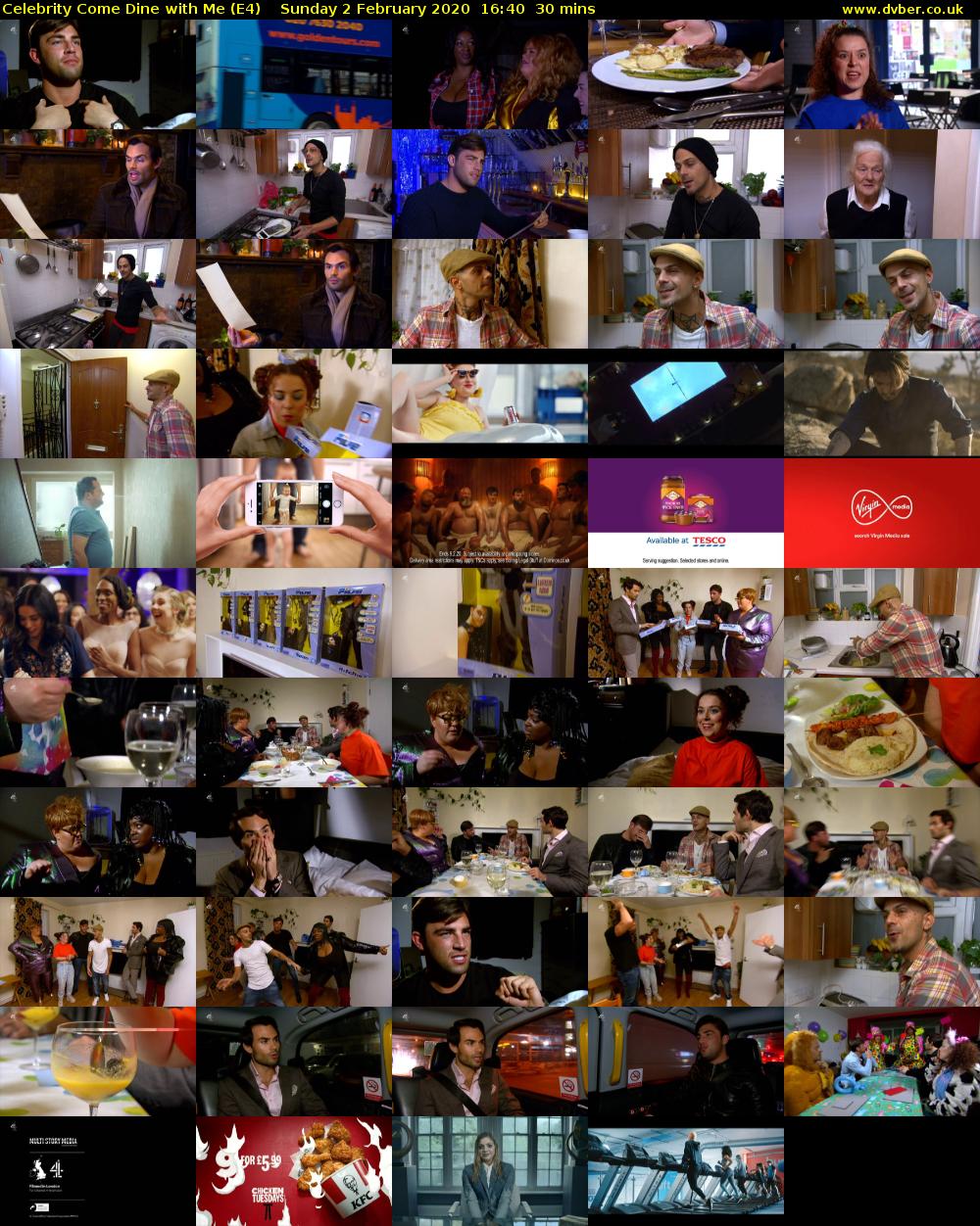 Celebrity Come Dine with Me (E4) Sunday 2 February 2020 16:40 - 17:10