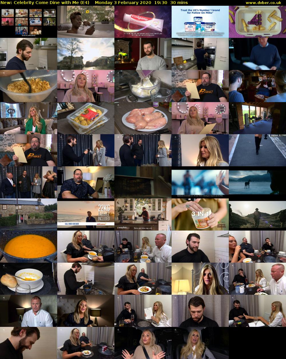 Celebrity Come Dine with Me (E4) Monday 3 February 2020 19:30 - 20:00