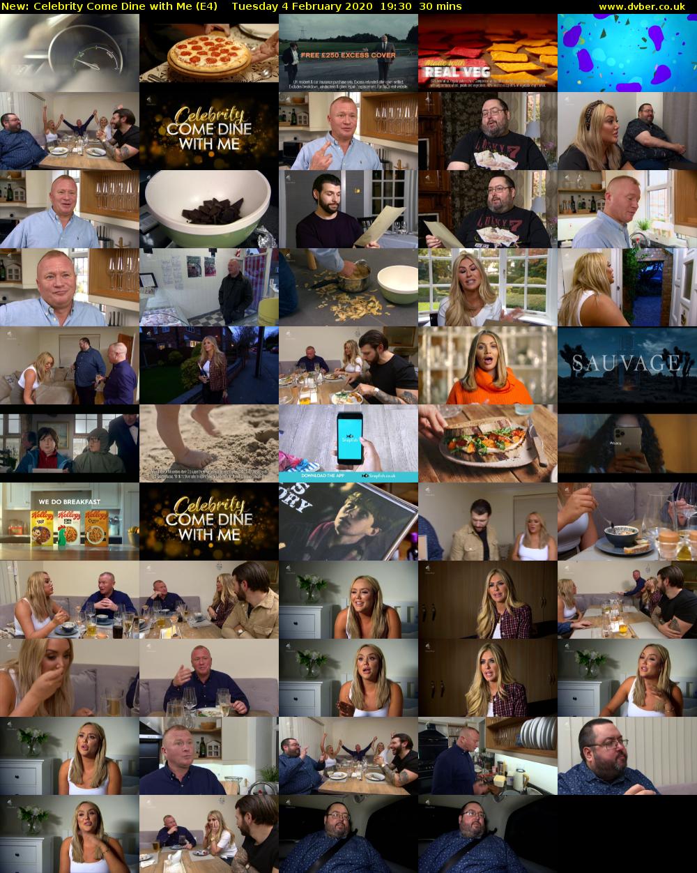 Celebrity Come Dine with Me (E4) Tuesday 4 February 2020 19:30 - 20:00