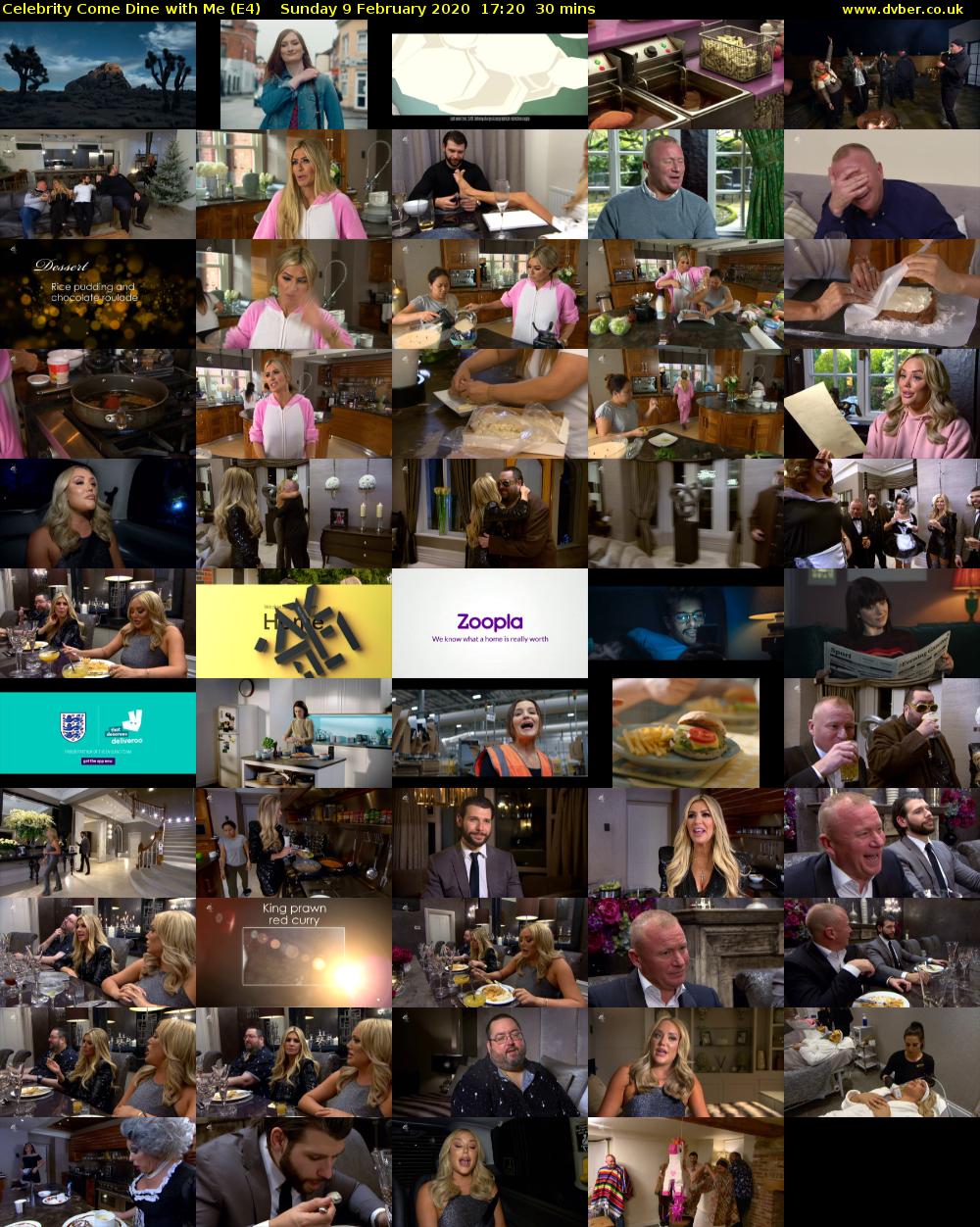 Celebrity Come Dine with Me (E4) Sunday 9 February 2020 17:20 - 17:50