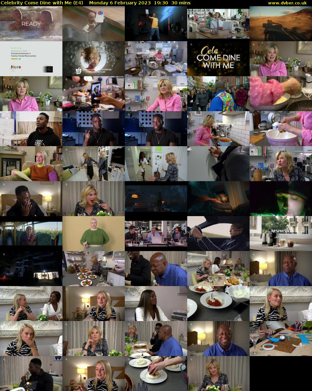 Celebrity Come Dine with Me (E4) Monday 6 February 2023 19:30 - 20:00