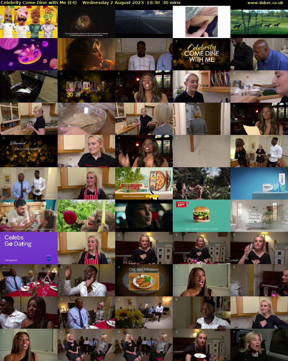 Celebrity Come Dine with Me (E4) Wednesday 2 August 2023 19:30 - 20:00