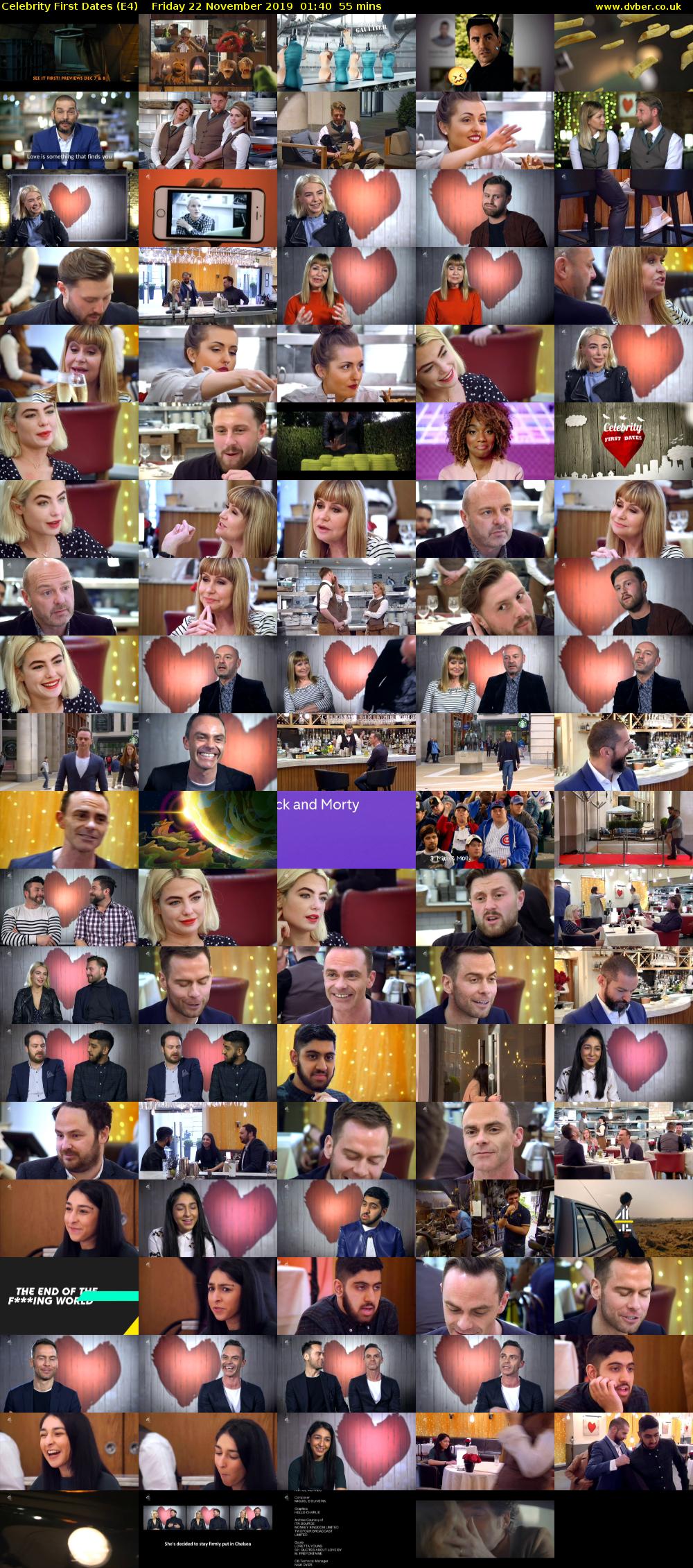 Celebrity First Dates (E4) Friday 22 November 2019 01:40 - 02:35