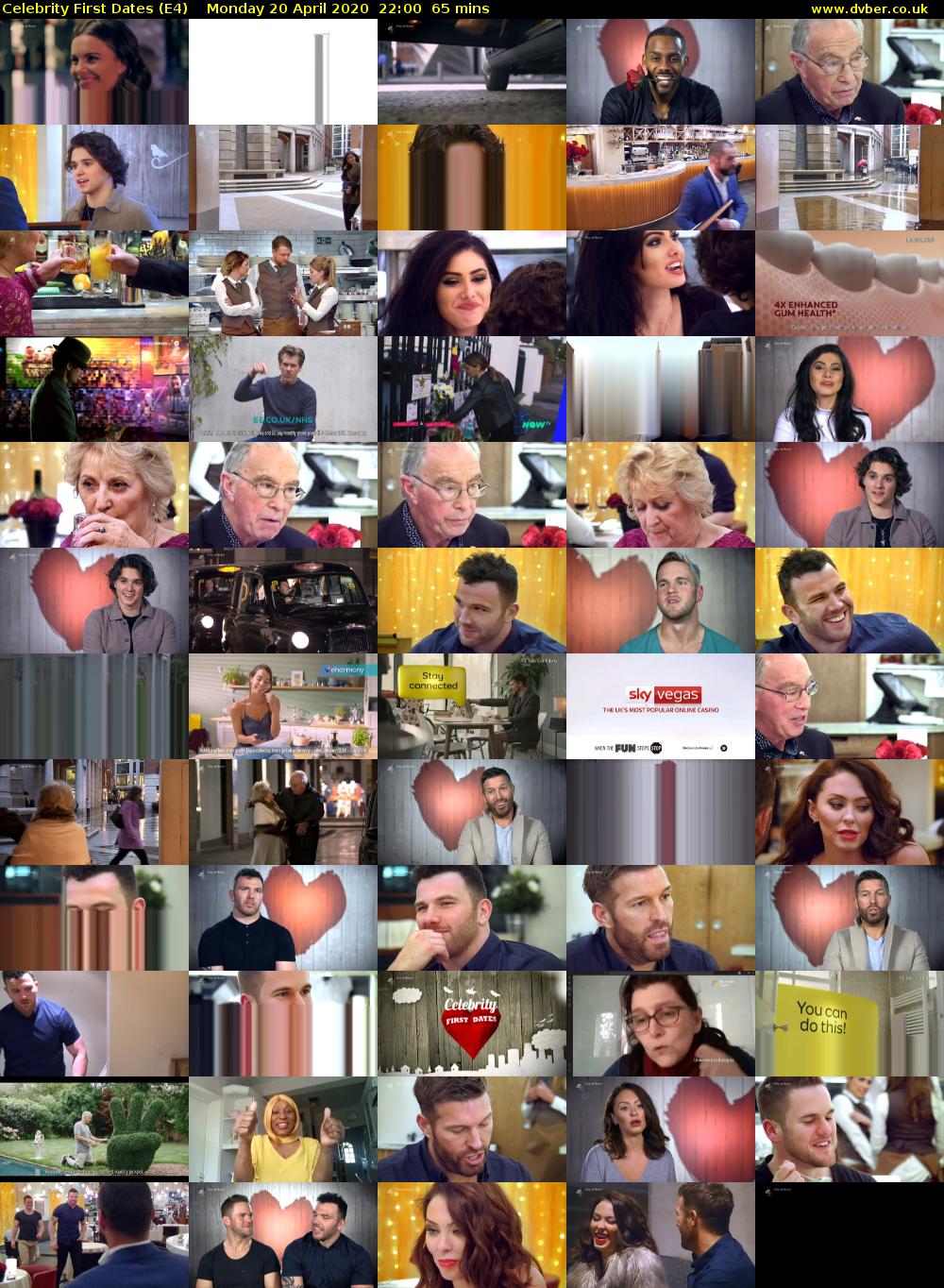 Celebrity First Dates (E4) Monday 20 April 2020 22:00 - 23:05