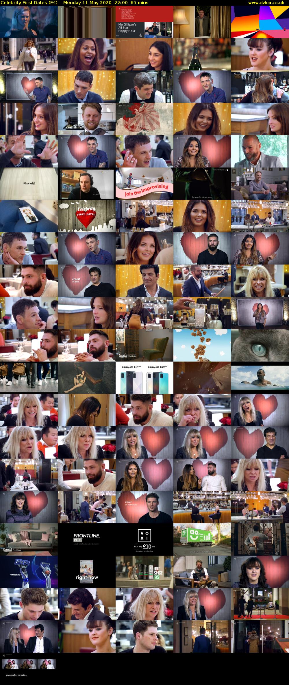 Celebrity First Dates (E4) Monday 11 May 2020 22:00 - 23:05
