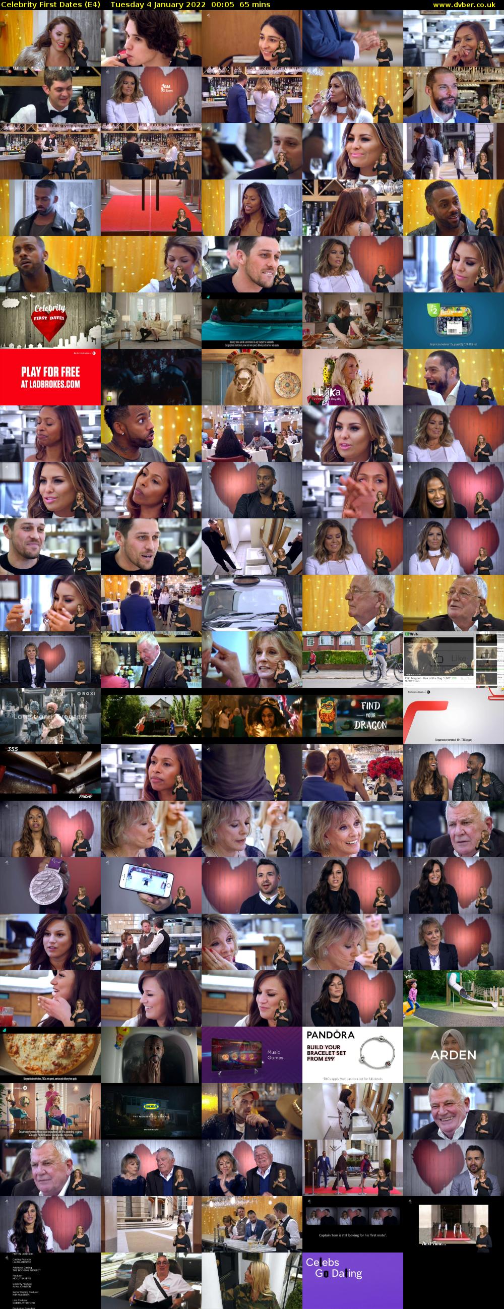 Celebrity First Dates (E4) Tuesday 4 January 2022 00:05 - 01:10