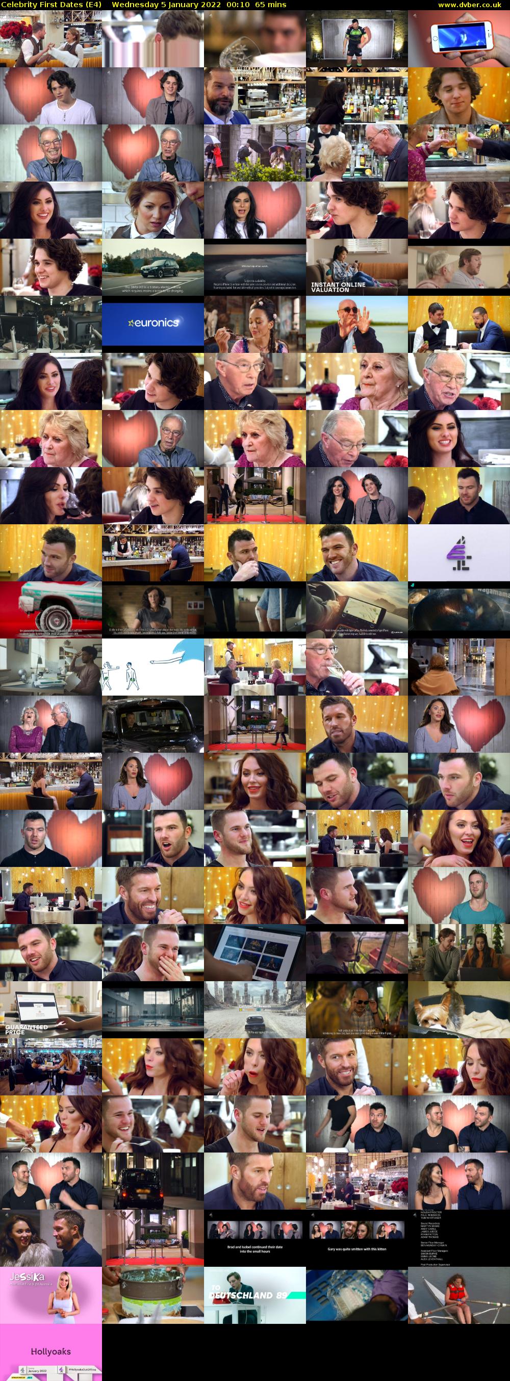 Celebrity First Dates (E4) Wednesday 5 January 2022 00:10 - 01:15
