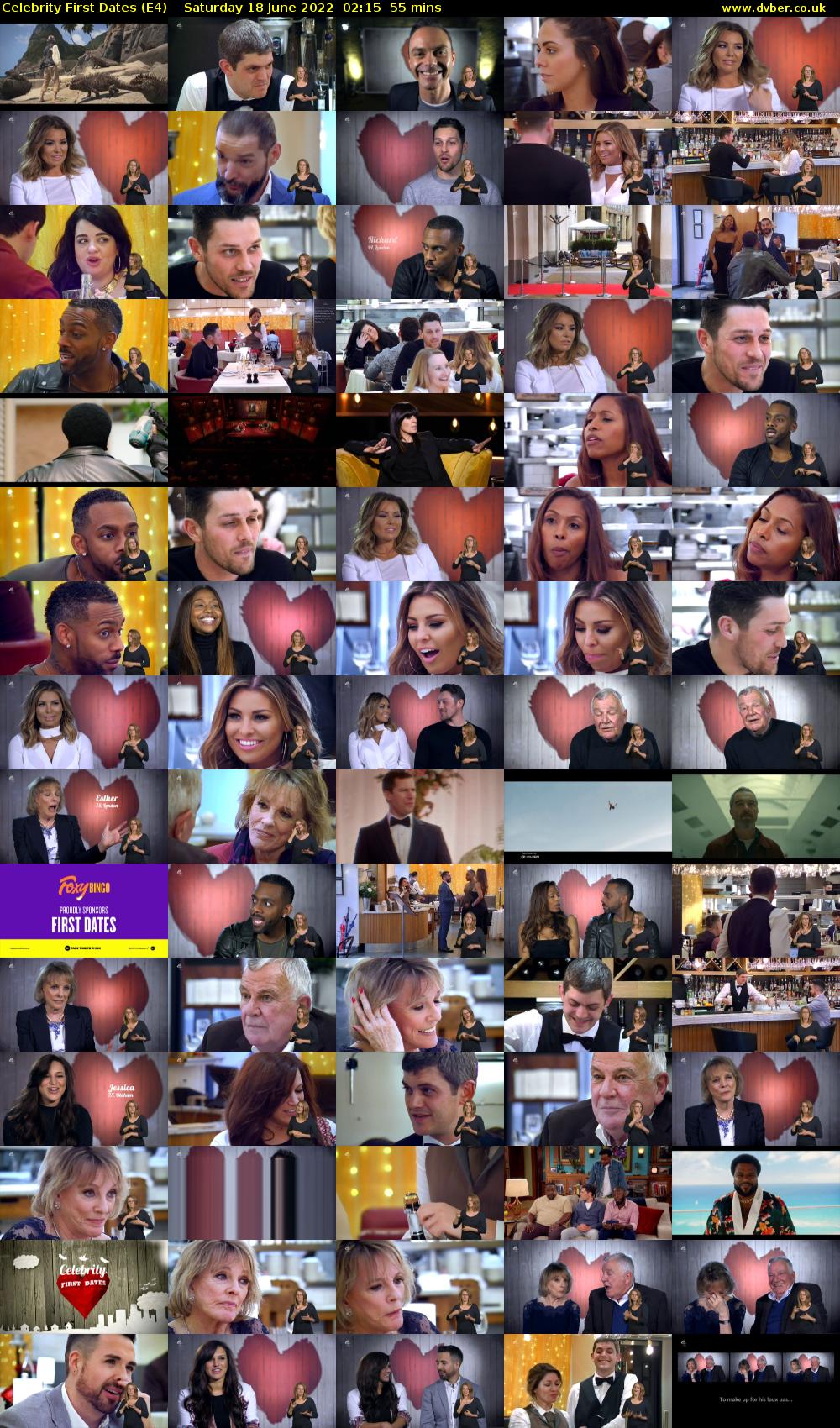 Celebrity First Dates (E4) Saturday 18 June 2022 02:15 - 03:10