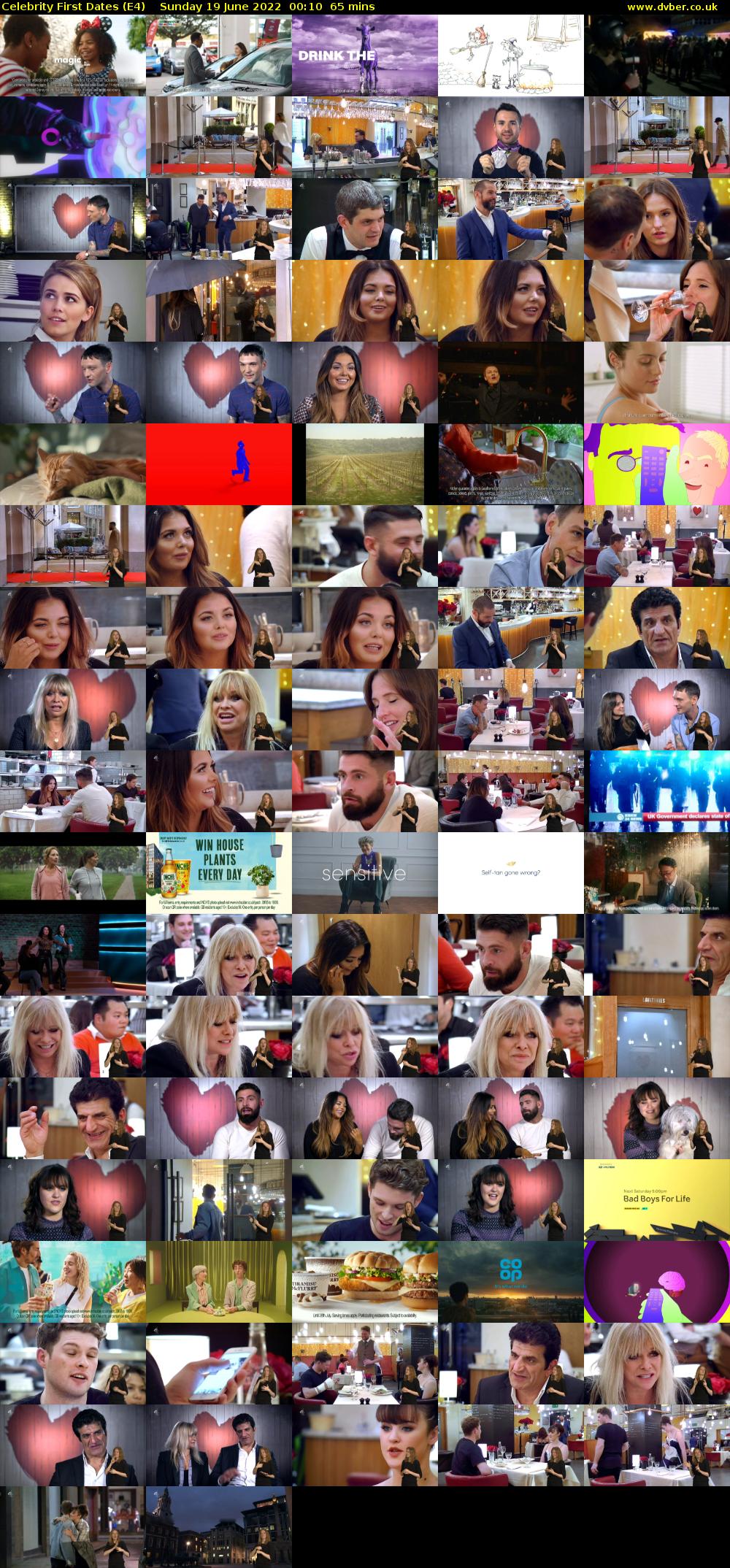 Celebrity First Dates (E4) Sunday 19 June 2022 00:10 - 01:15
