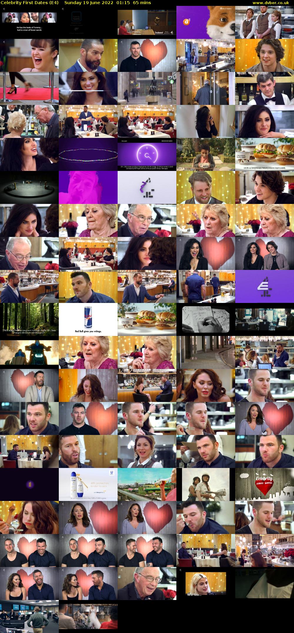 Celebrity First Dates (E4) Sunday 19 June 2022 01:15 - 02:20