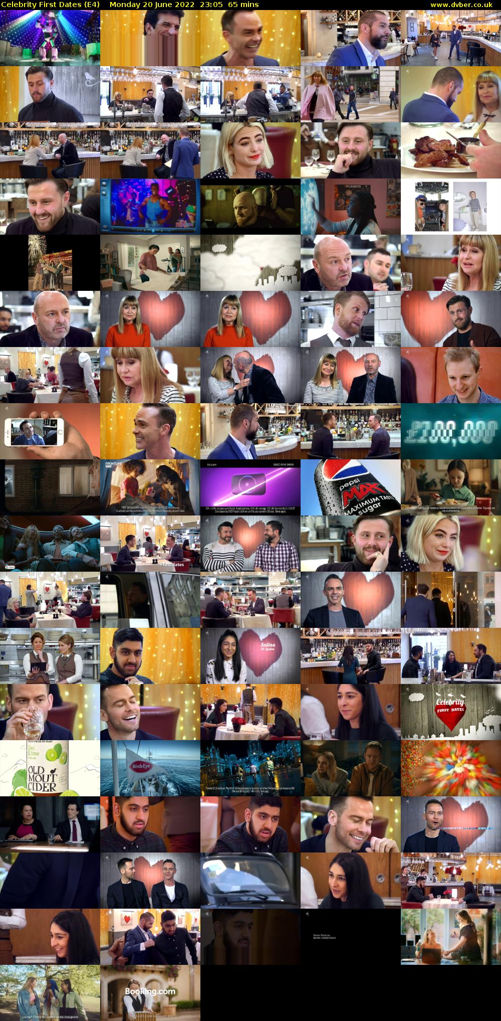Celebrity First Dates (E4) Monday 20 June 2022 23:05 - 00:10