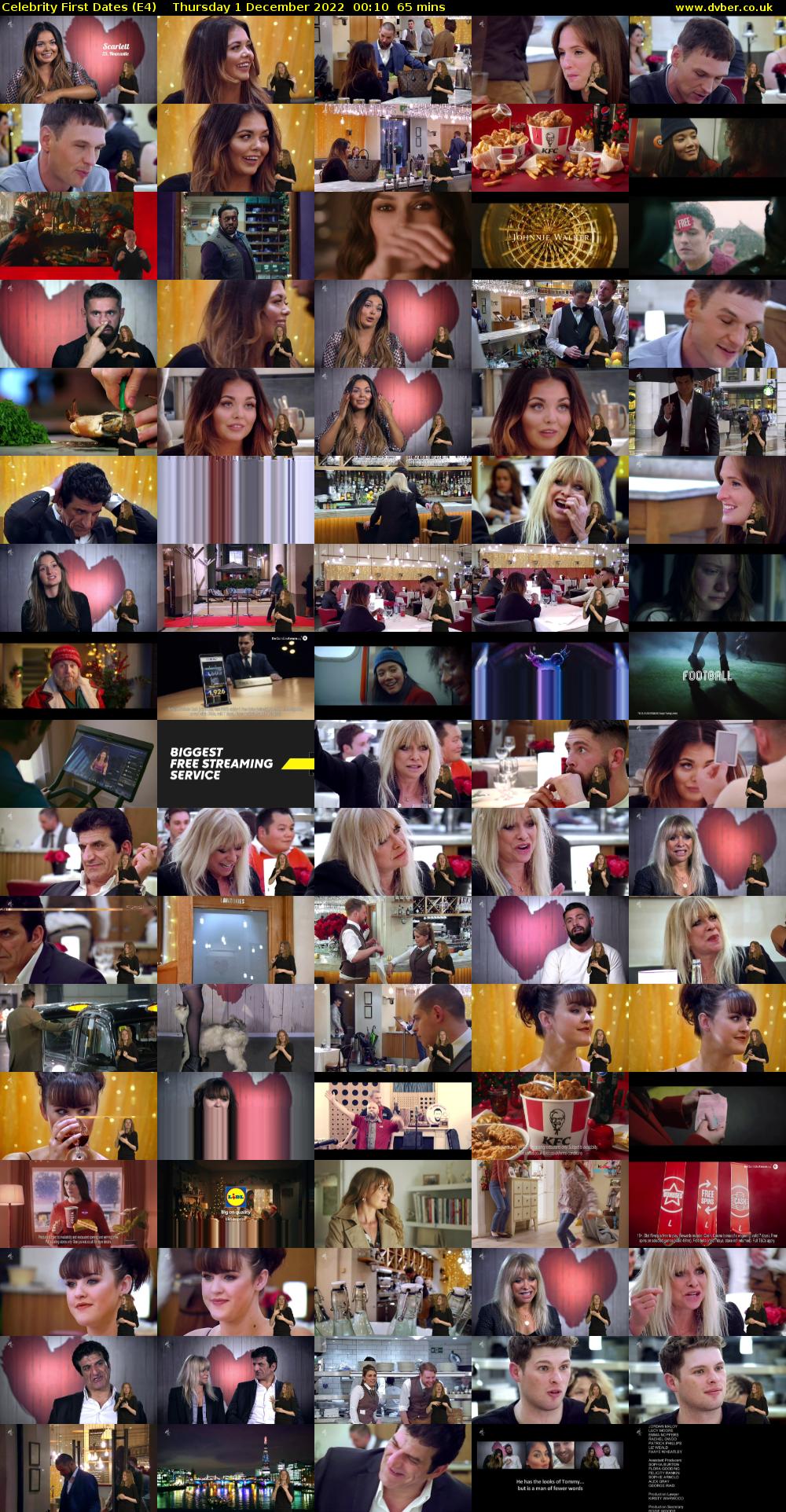 Celebrity First Dates (E4) Thursday 1 December 2022 00:10 - 01:15