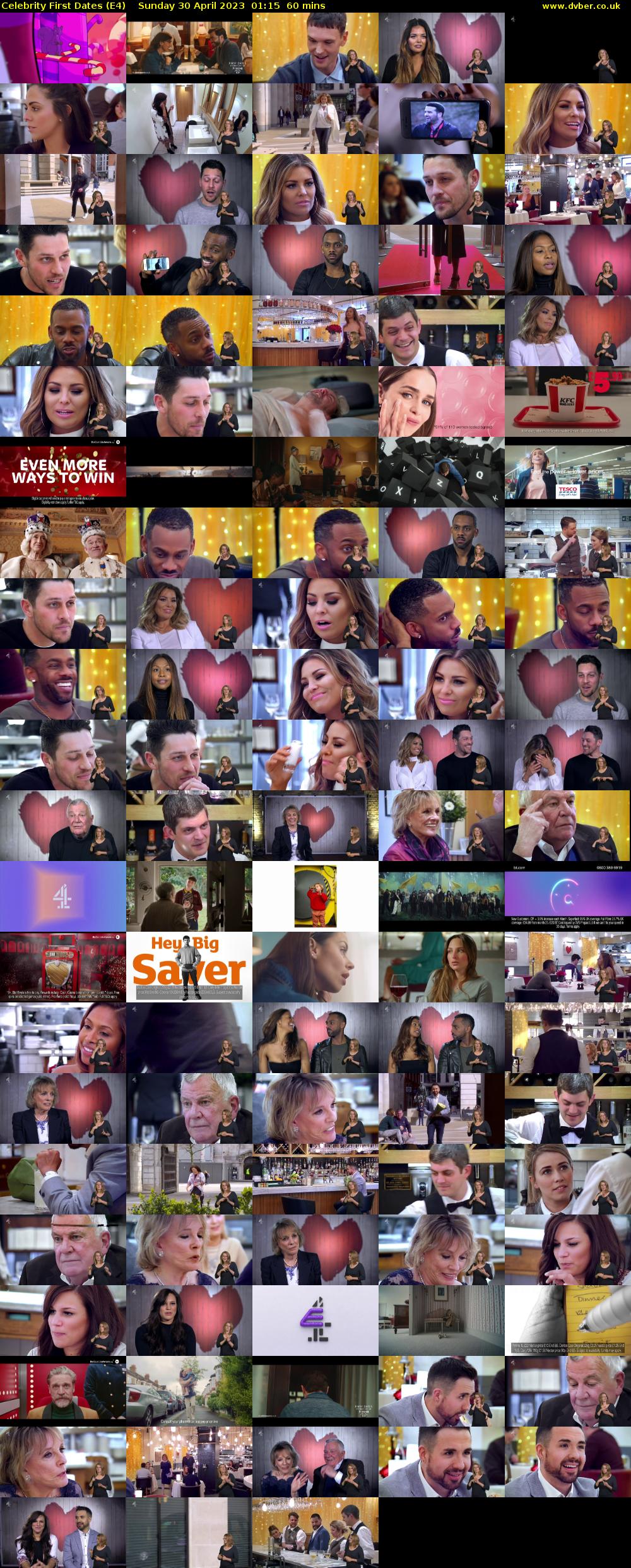 Celebrity First Dates (E4) Sunday 30 April 2023 01:15 - 02:15