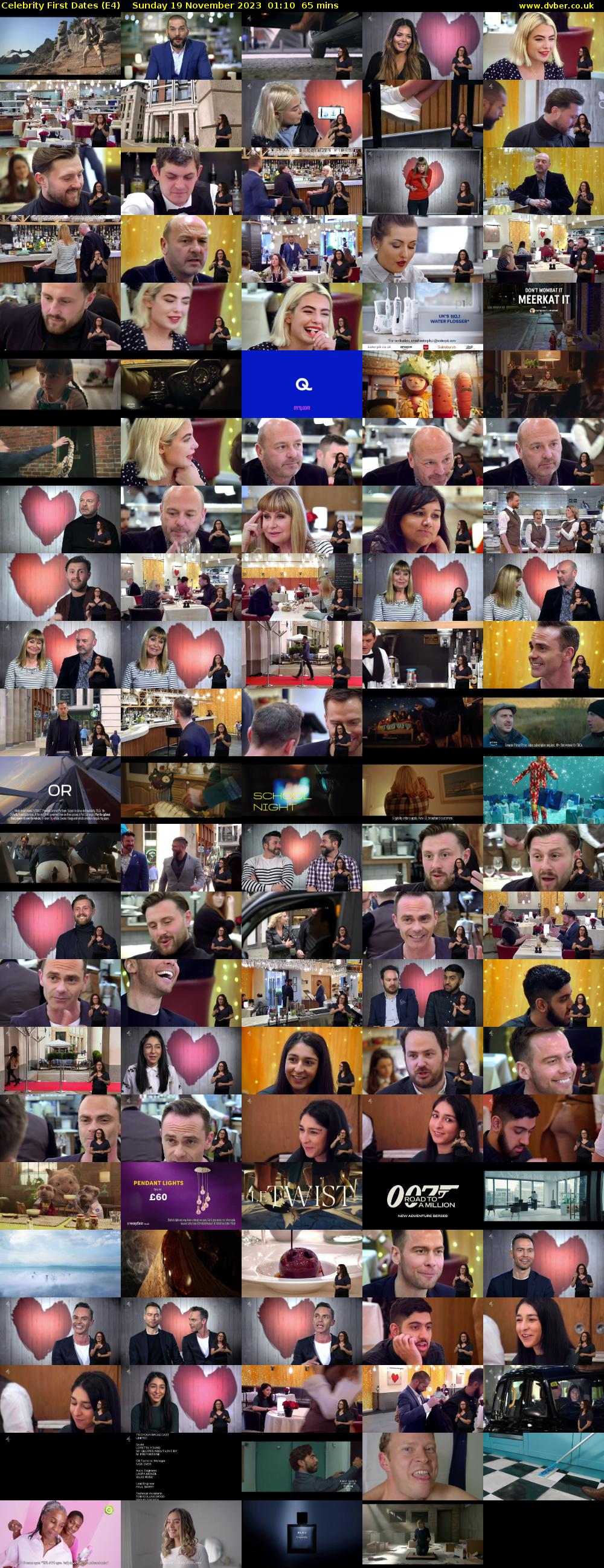 Celebrity First Dates (E4) Sunday 19 November 2023 01:10 - 02:15