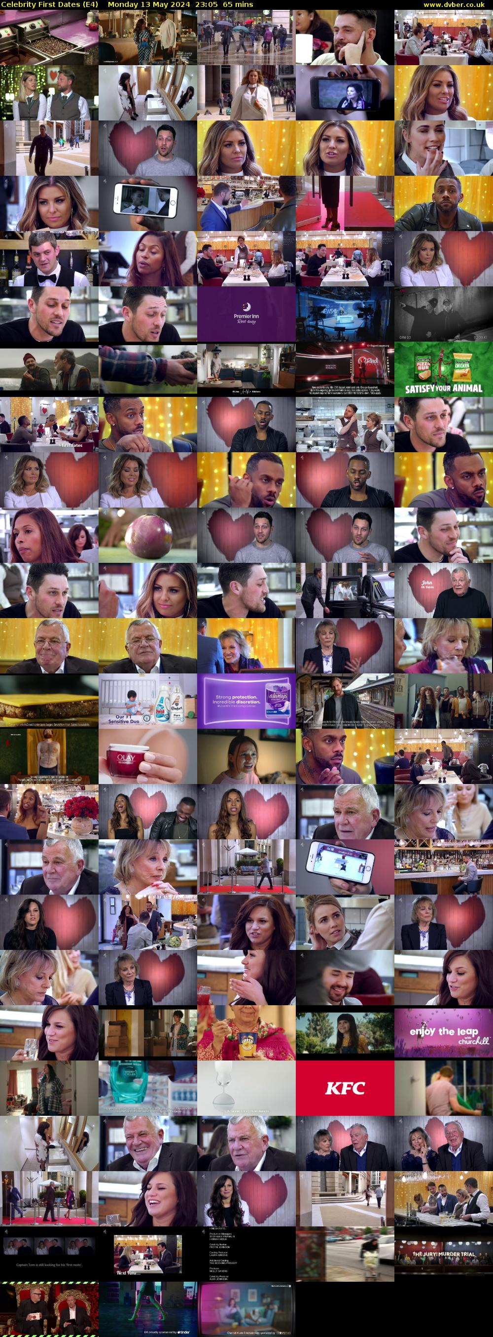 Celebrity First Dates (E4) Monday 13 May 2024 23:05 - 00:10