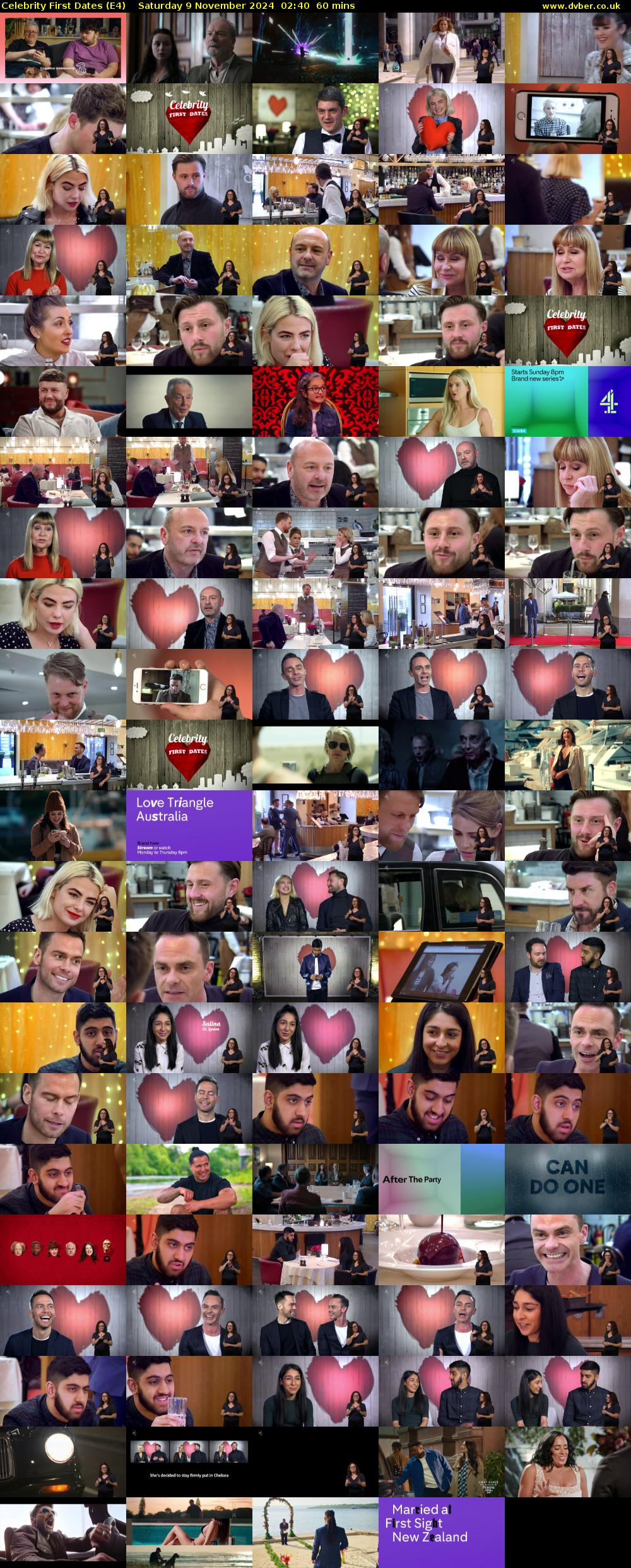 Celebrity First Dates (E4) Saturday 9 November 2024 02:40 - 03:40