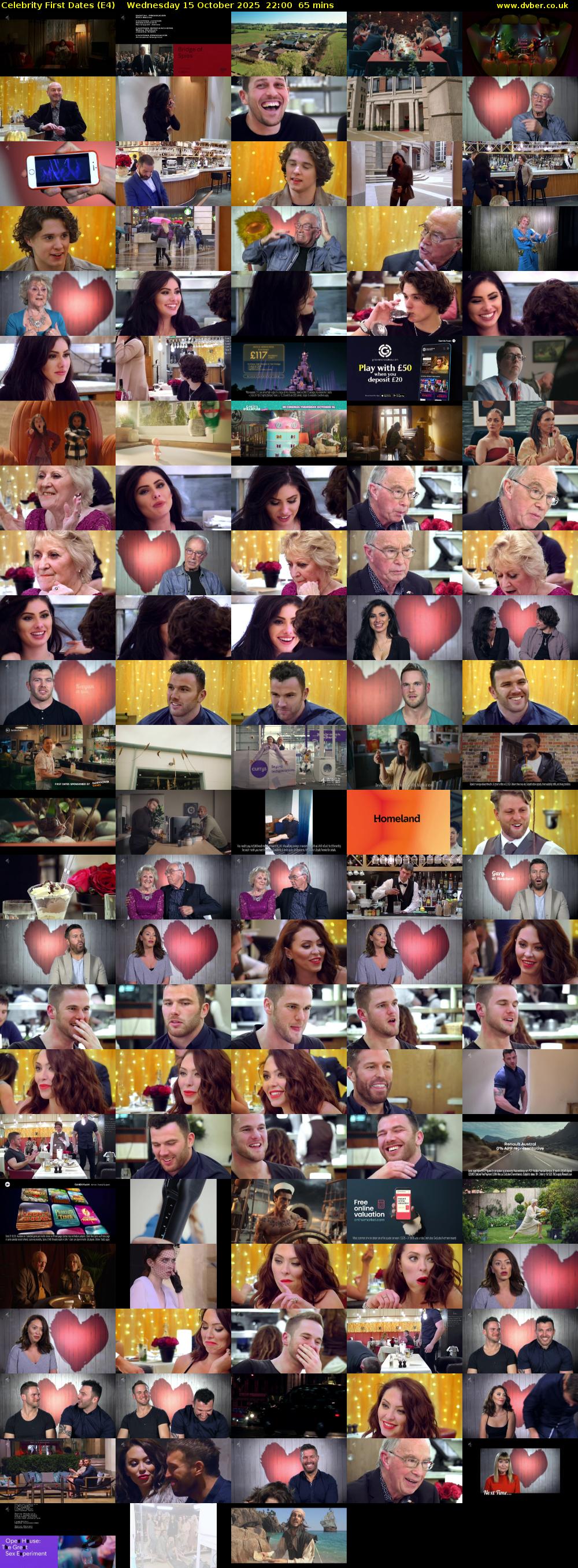 Celebrity First Dates (E4) Wednesday 15 October 2025 22:00 - 23:05