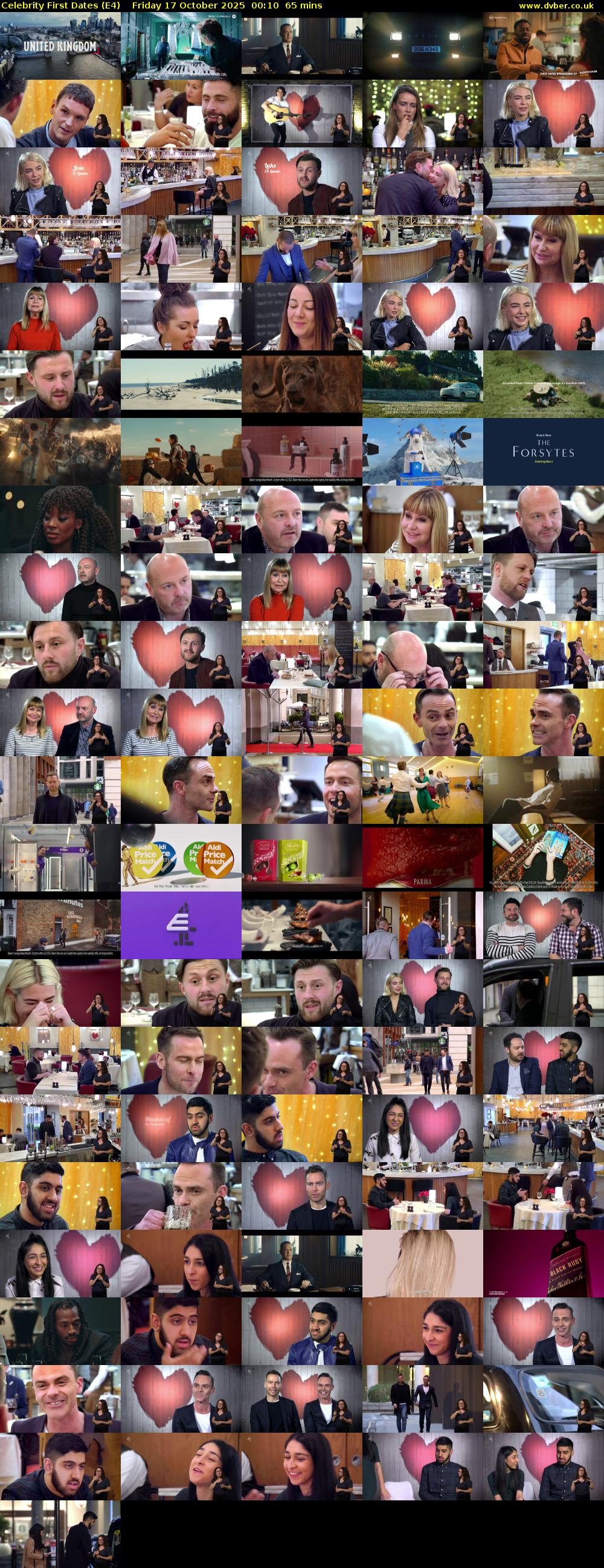 Celebrity First Dates (E4) Friday 17 October 2025 00:10 - 01:15