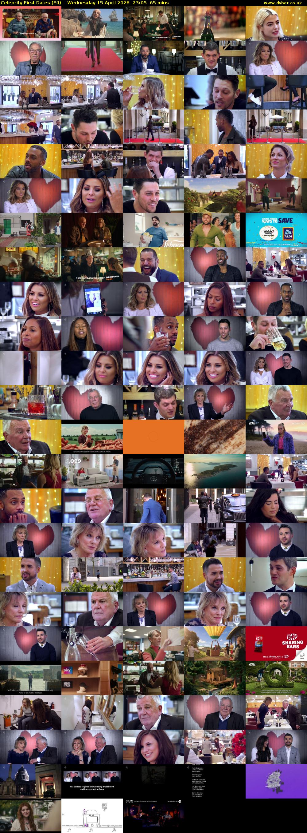 Celebrity First Dates (E4) Wednesday 15 April 2026 23:05 - 00:10