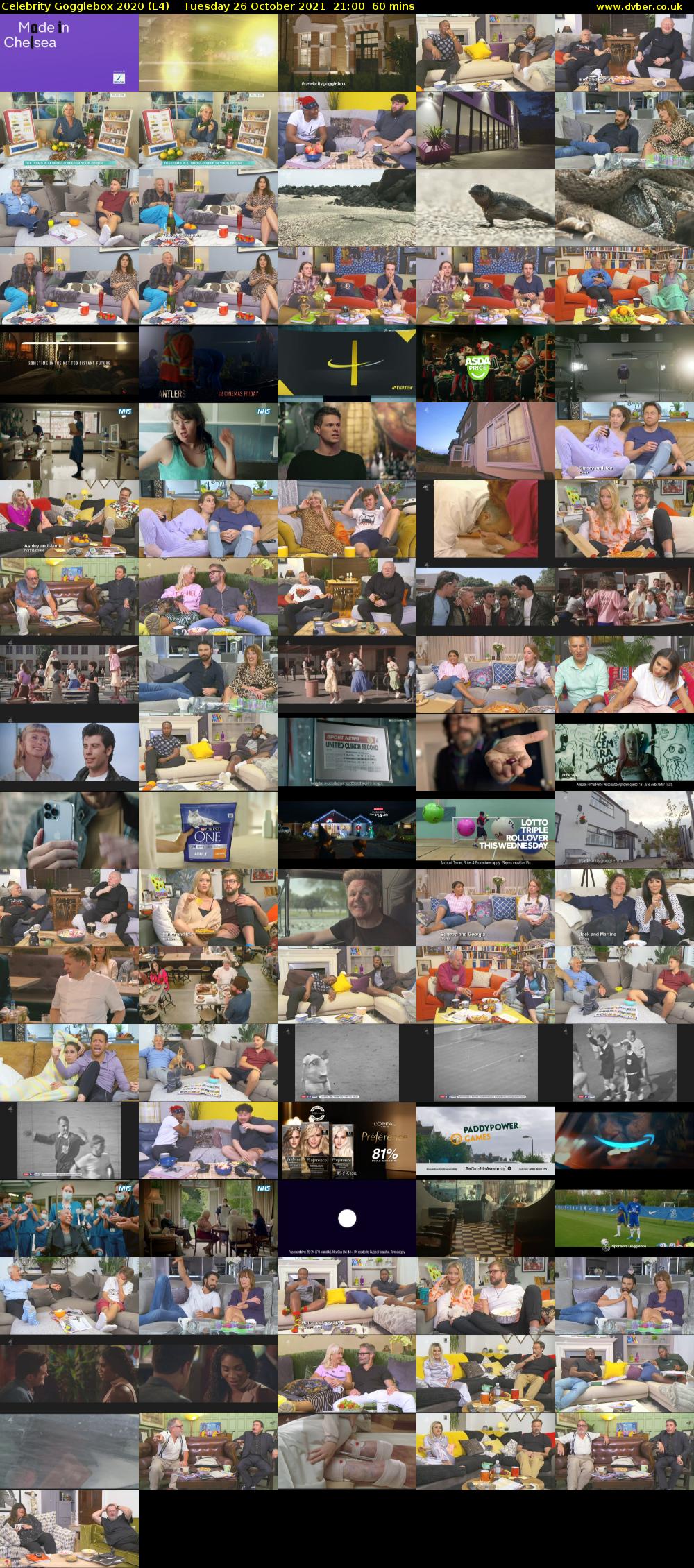 Celebrity Gogglebox 2020 (E4) Tuesday 26 October 2021 21:00 - 22:00
