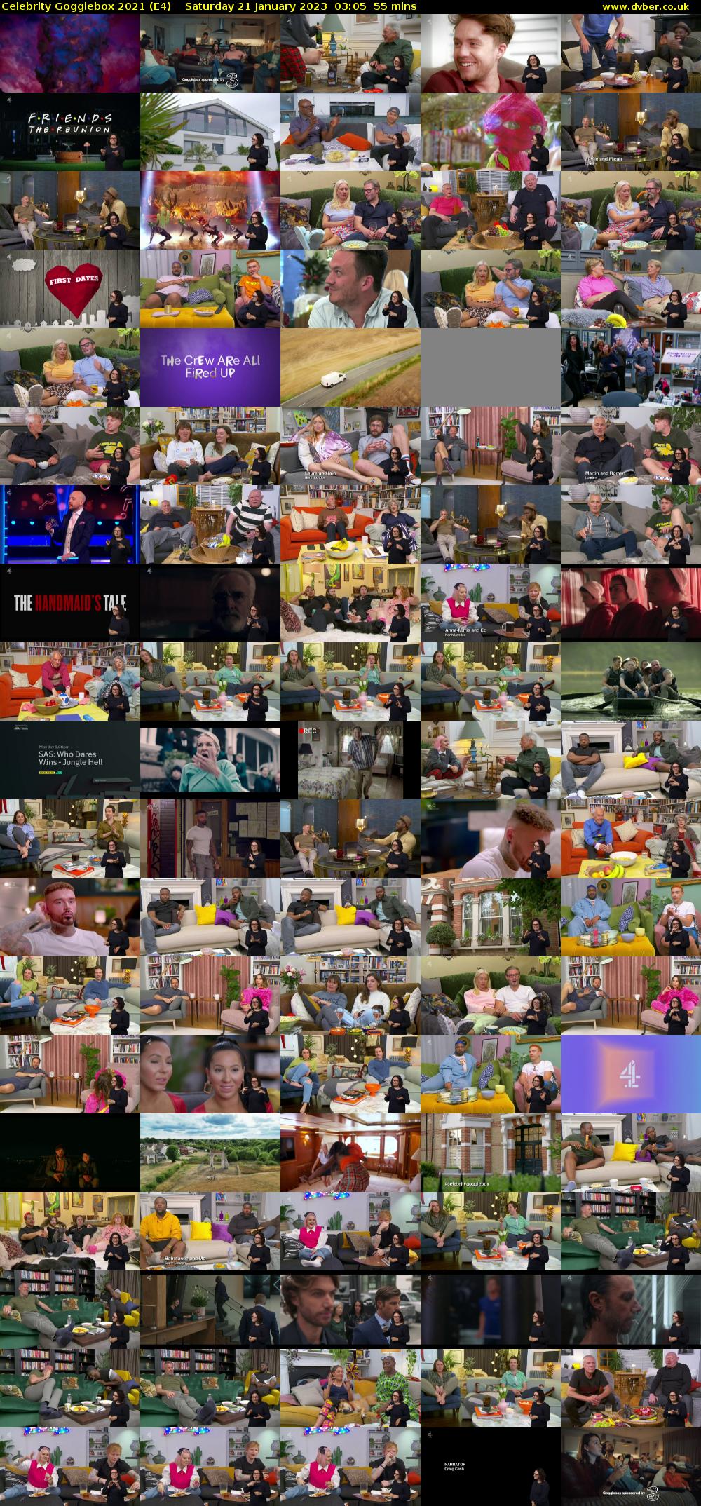 Celebrity Gogglebox 2021 (E4) Saturday 21 January 2023 03:05 - 04:00