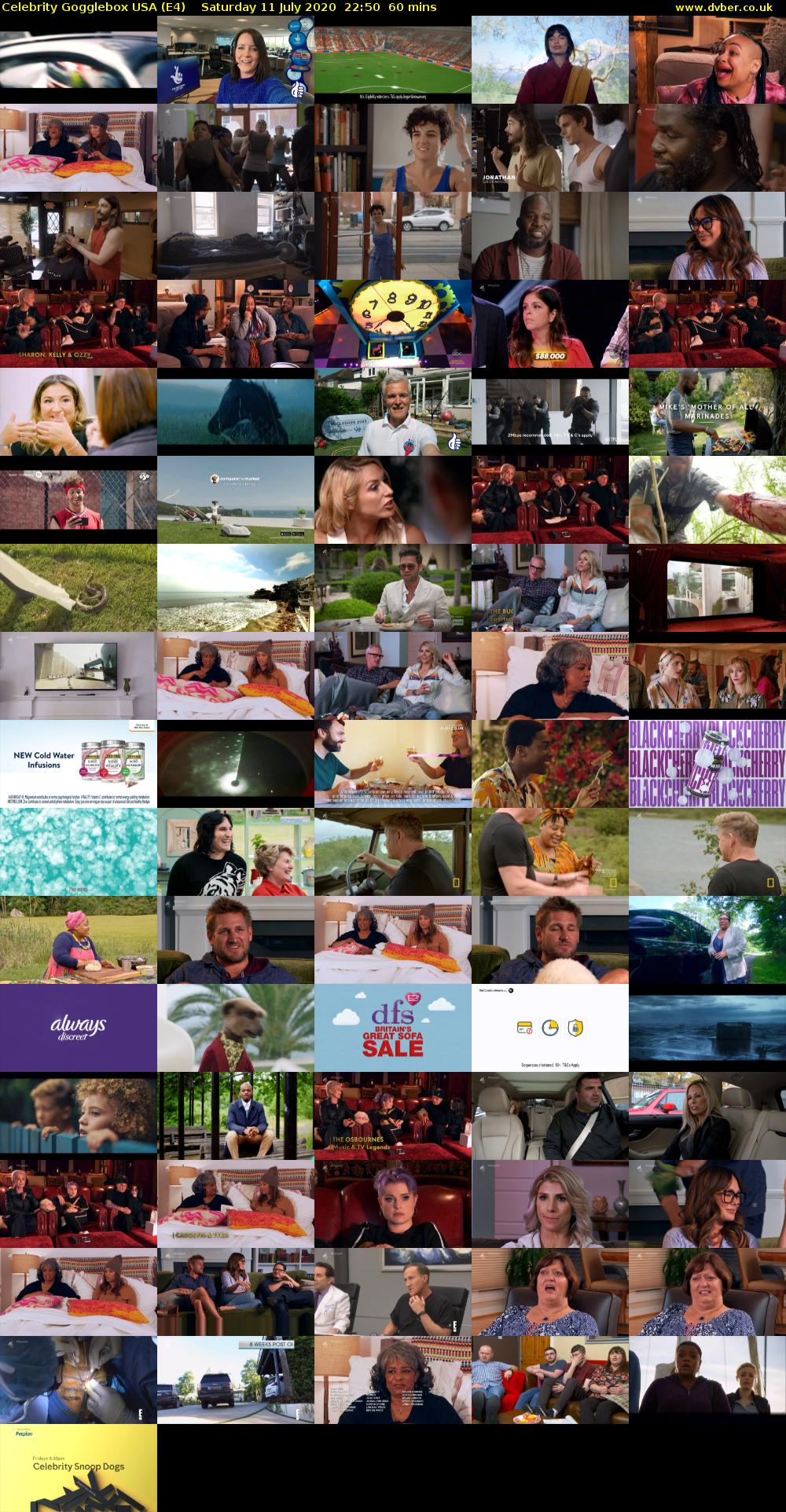 Celebrity Gogglebox USA (E4) Saturday 11 July 2020 22:50 - 23:50