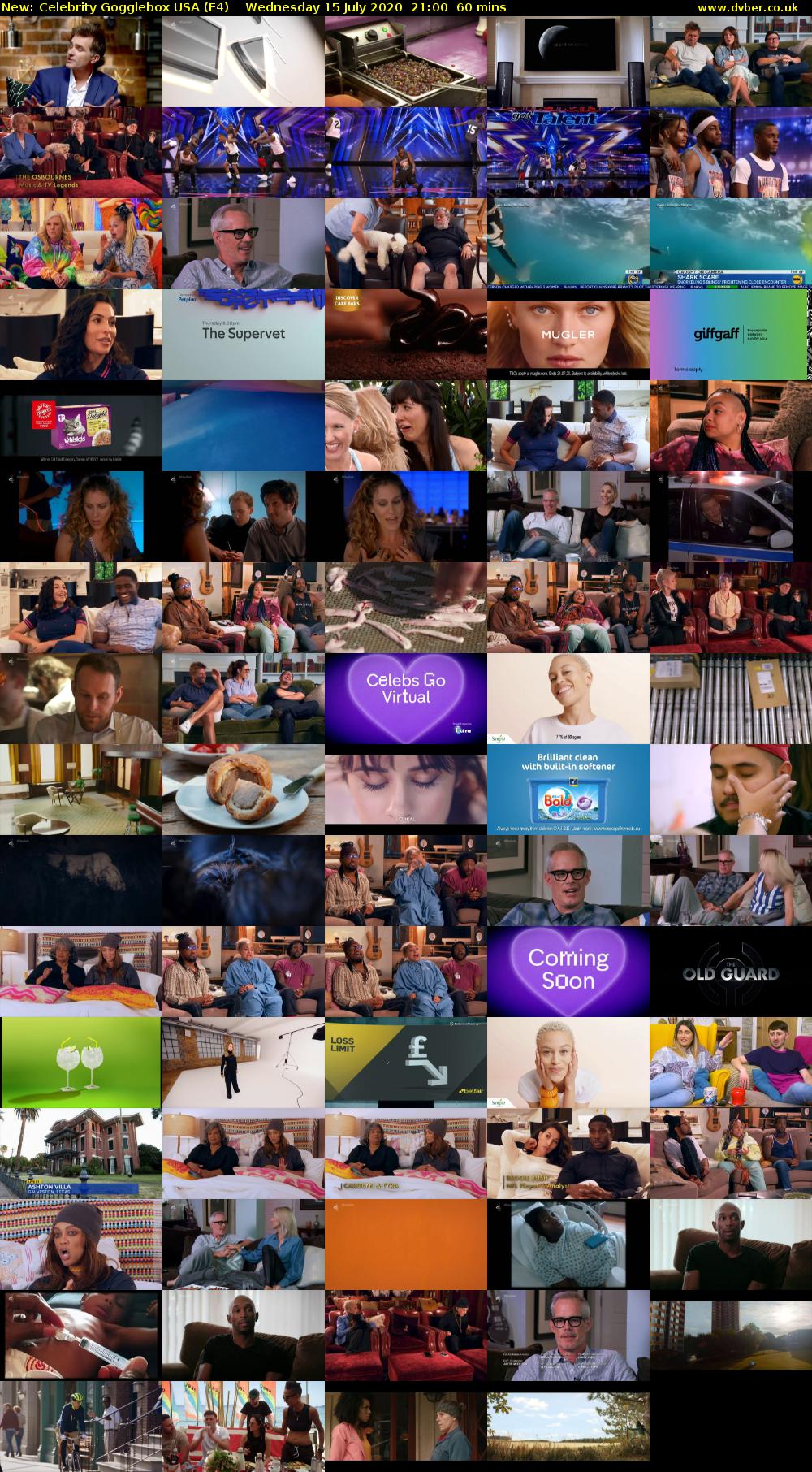 Celebrity Gogglebox USA (E4) Wednesday 15 July 2020 21:00 - 22:00