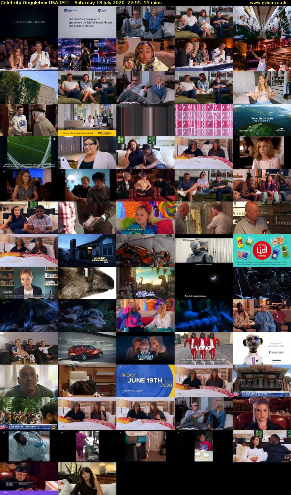 Celebrity Gogglebox USA (E4) Saturday 18 July 2020 22:55 - 23:50