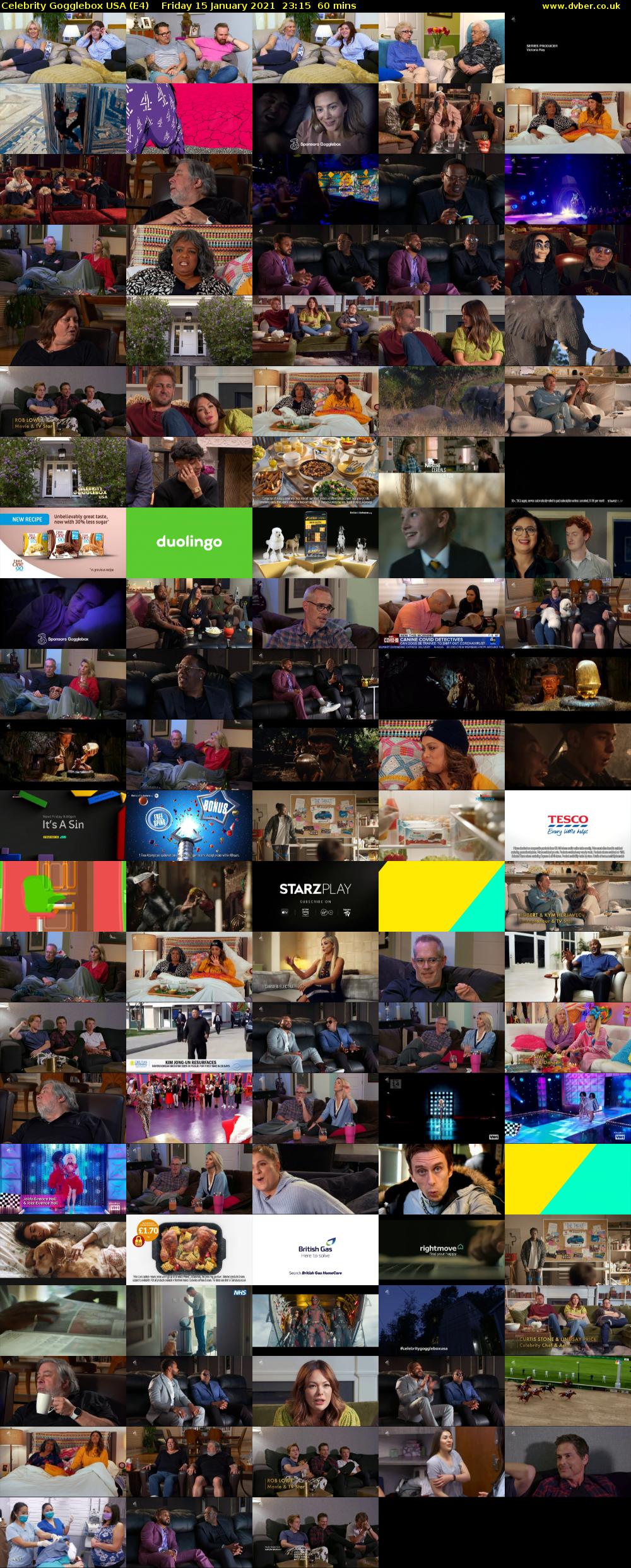 Celebrity Gogglebox USA (E4) Friday 15 January 2021 23:15 - 00:15