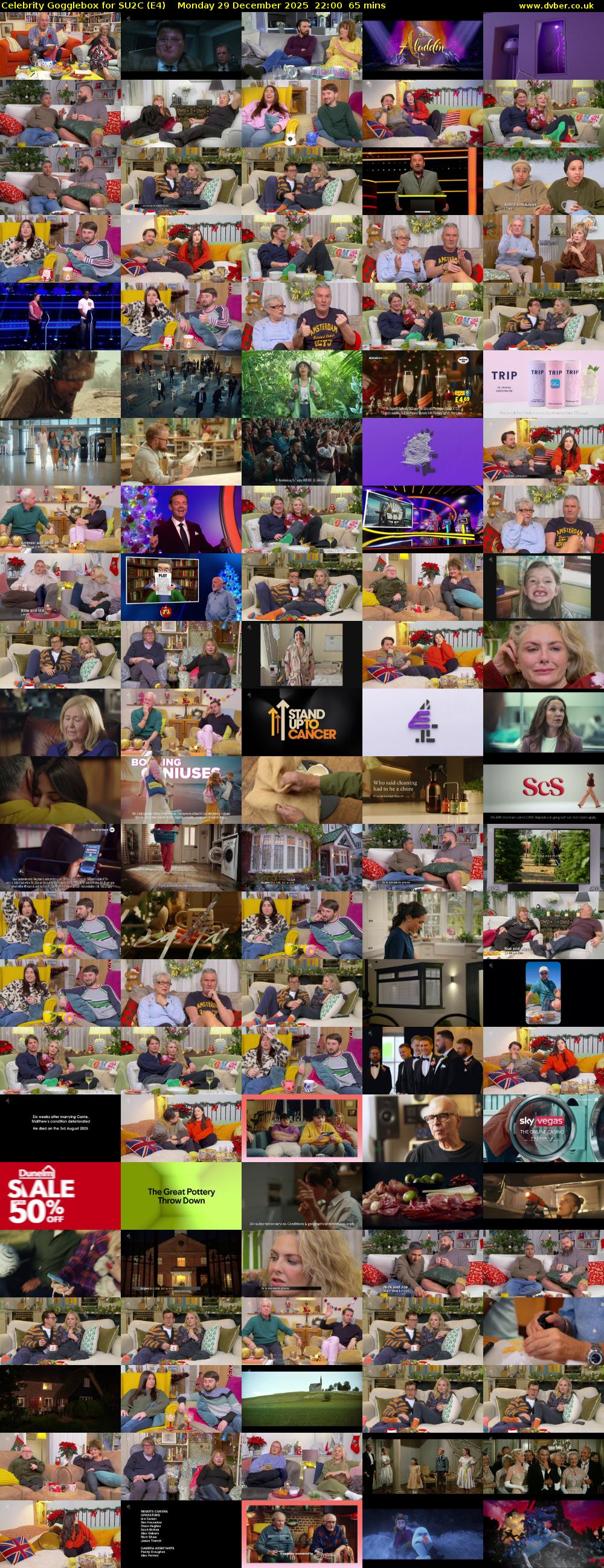 Celebrity Gogglebox for SU2C (E4) Monday 29 December 2025 22:00 - 23:05