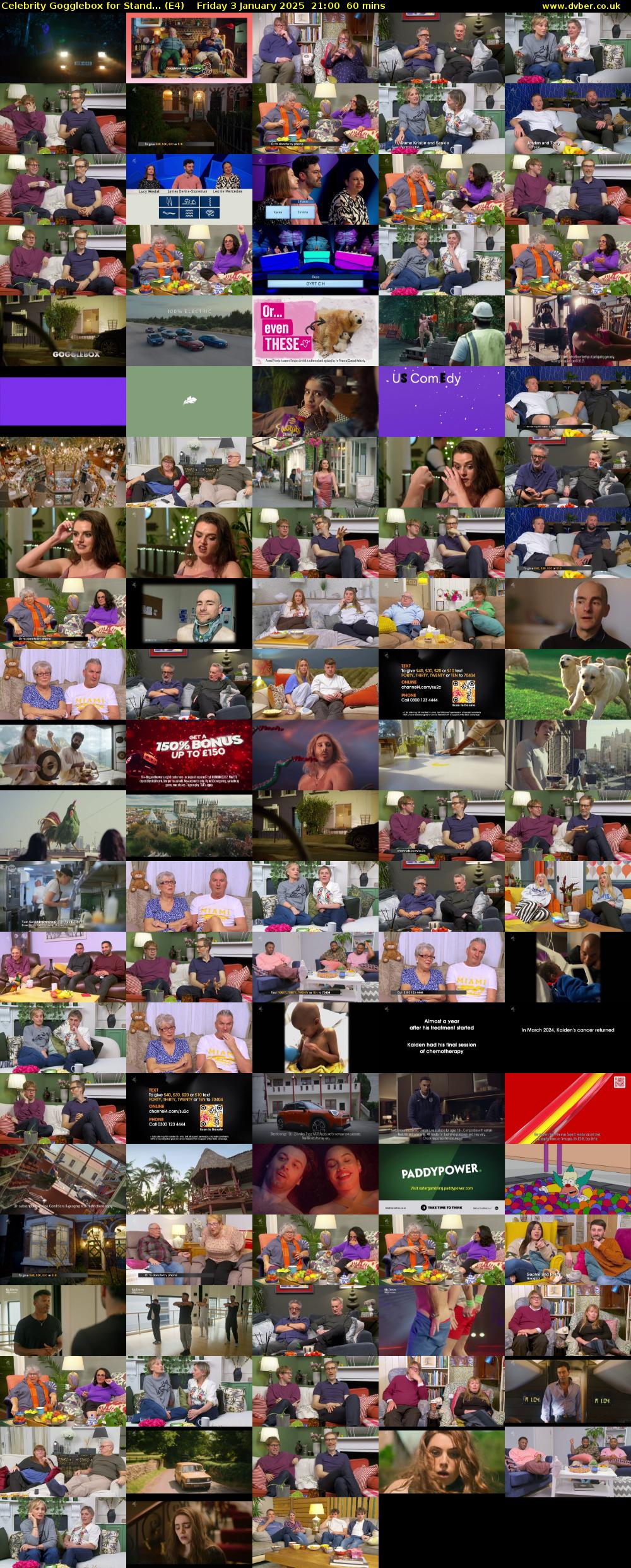 Celebrity Gogglebox for Stand... (E4) Friday 3 January 2025 21:00 - 22:00