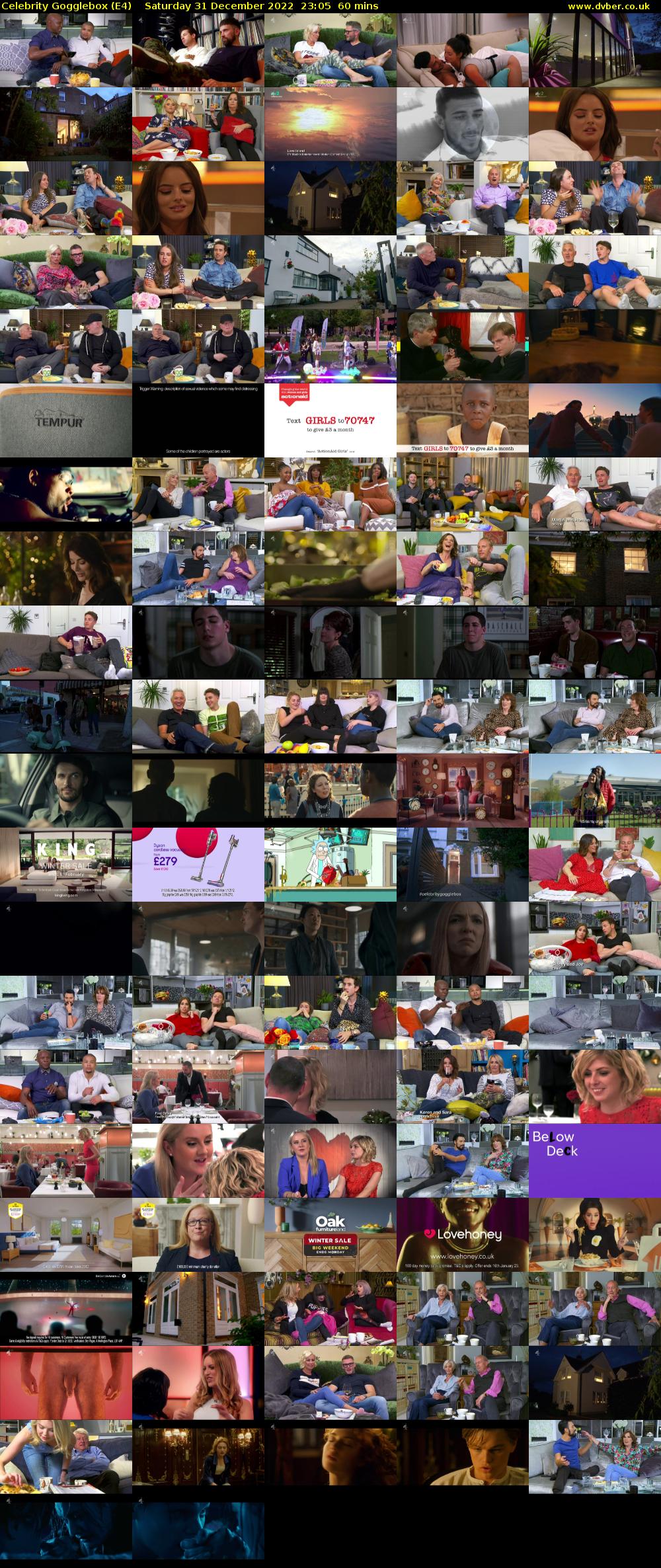 Celebrity Gogglebox (E4) Saturday 31 December 2022 23:05 - 00:05