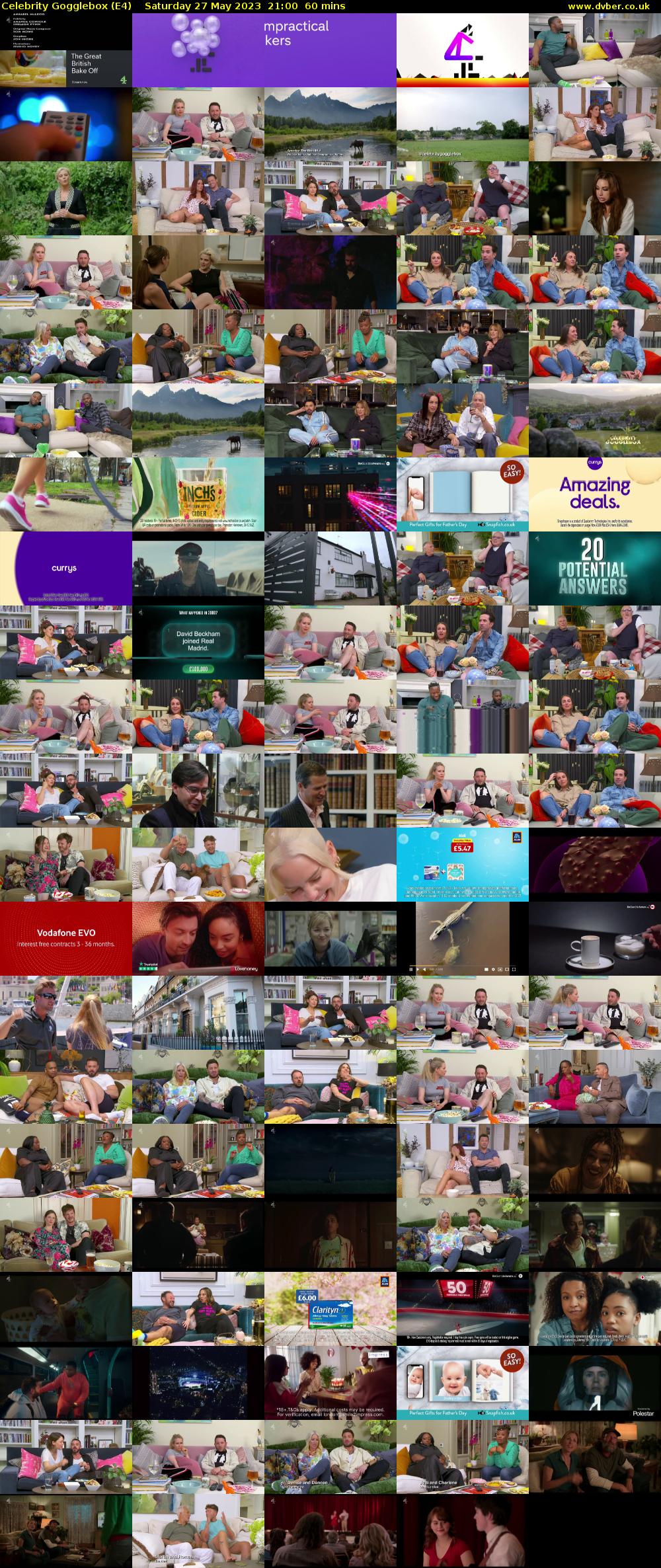 Celebrity Gogglebox (E4) Saturday 27 May 2023 21:00 - 22:00