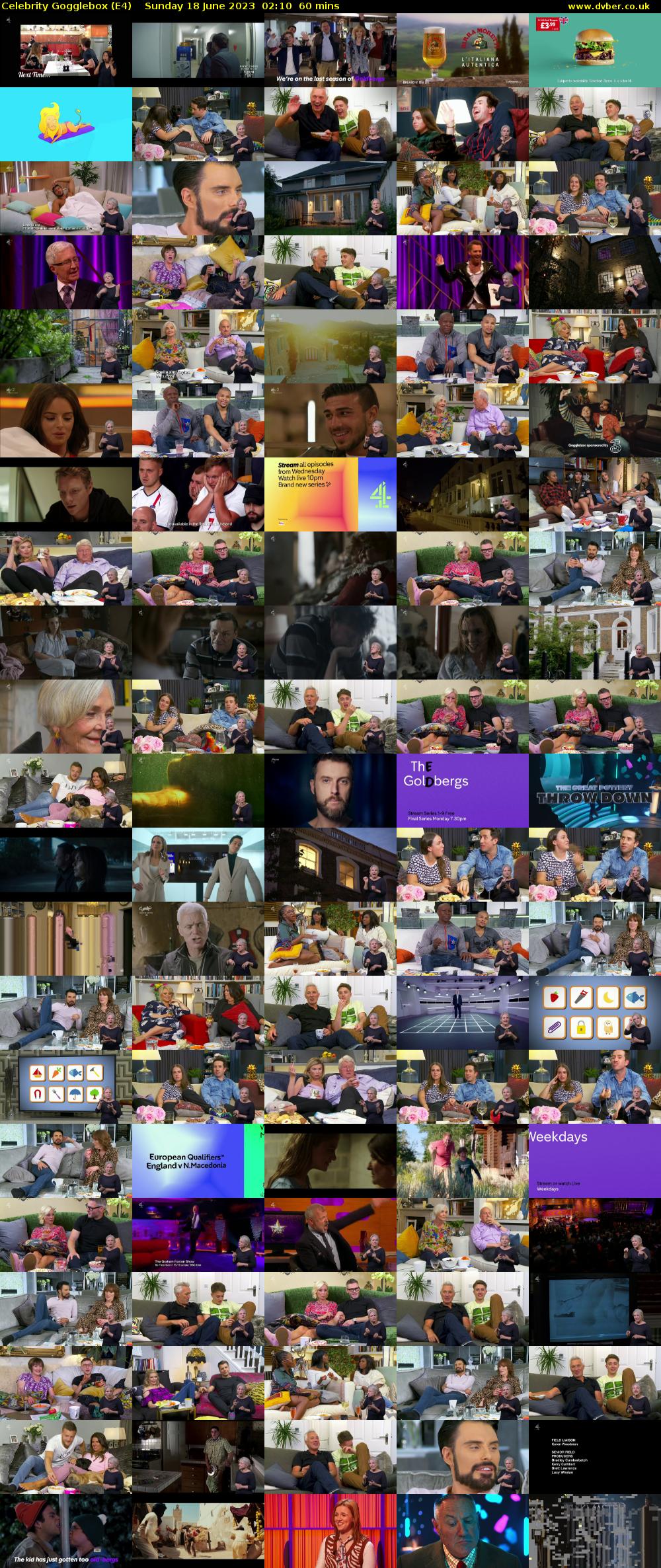 Celebrity Gogglebox (E4) Sunday 18 June 2023 02:10 - 03:10