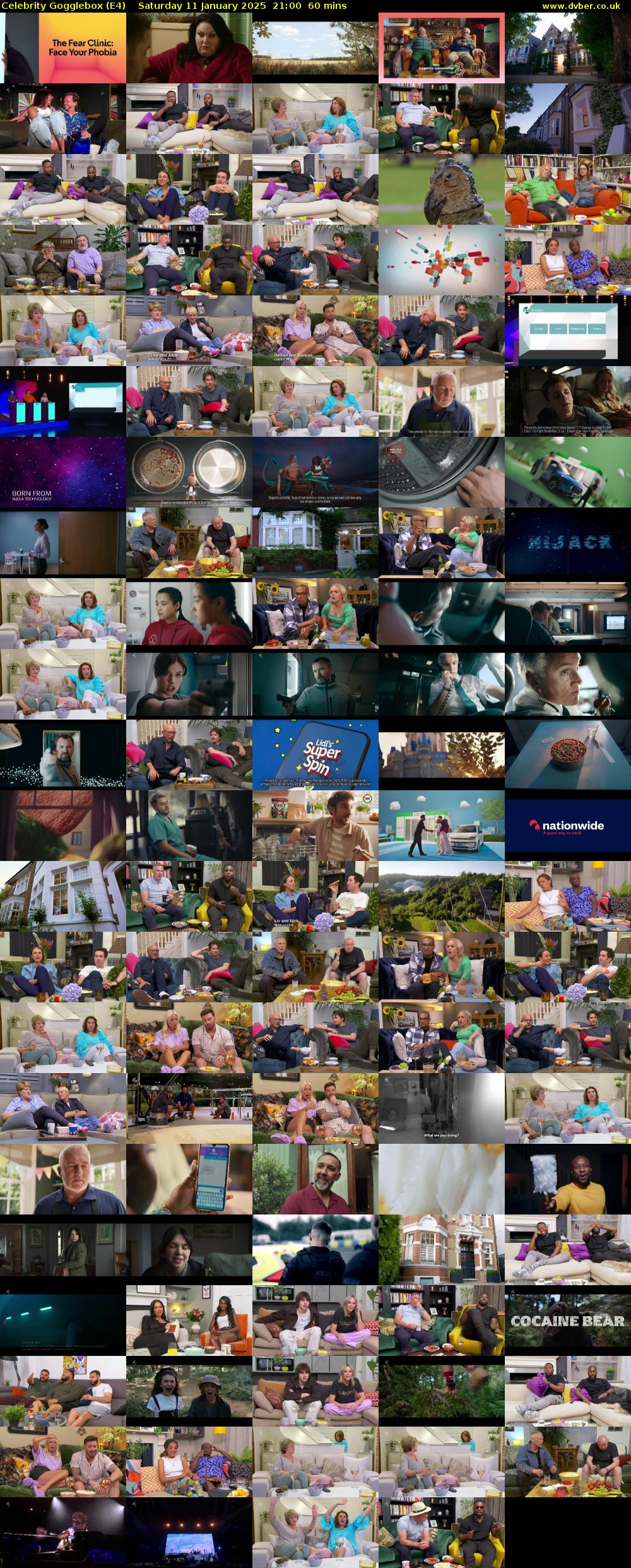 Celebrity Gogglebox (E4) Saturday 11 January 2025 21:00 - 22:00