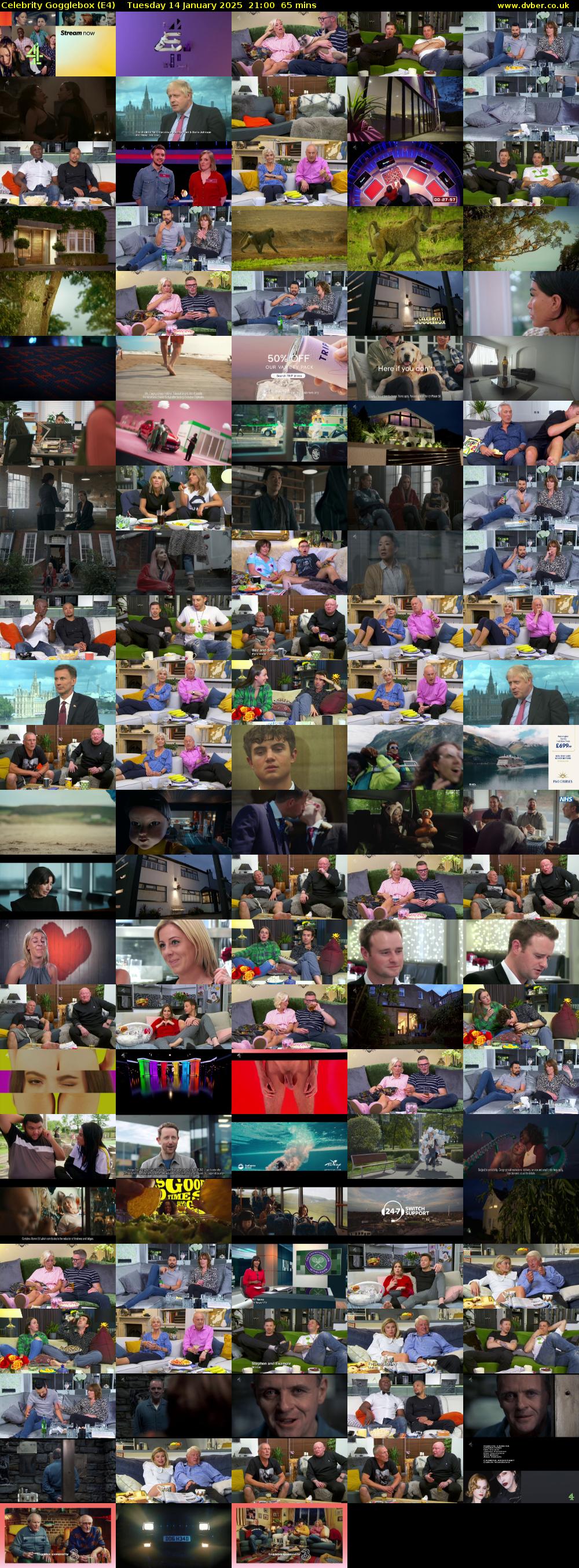 Celebrity Gogglebox (E4) Tuesday 14 January 2025 21:00 - 22:05