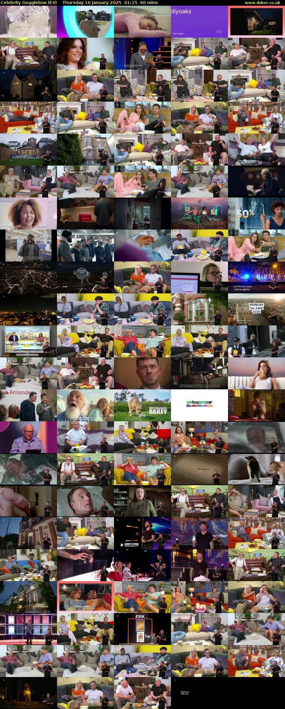 Celebrity Gogglebox (E4) Thursday 16 January 2025 01:15 - 02:15