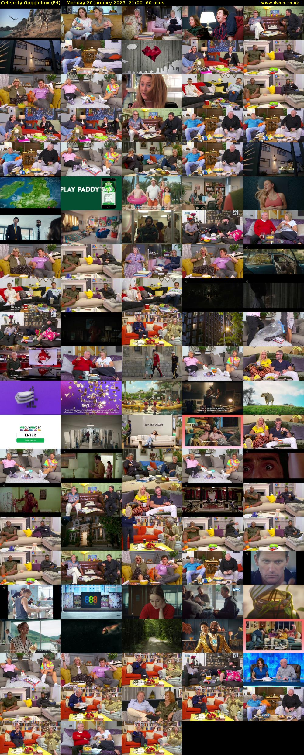 Celebrity Gogglebox (E4) Monday 20 January 2025 21:00 - 22:00