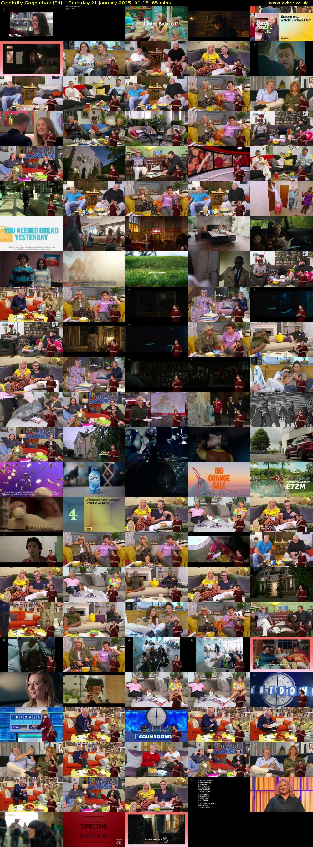 Celebrity Gogglebox (E4) Tuesday 21 January 2025 01:15 - 02:20