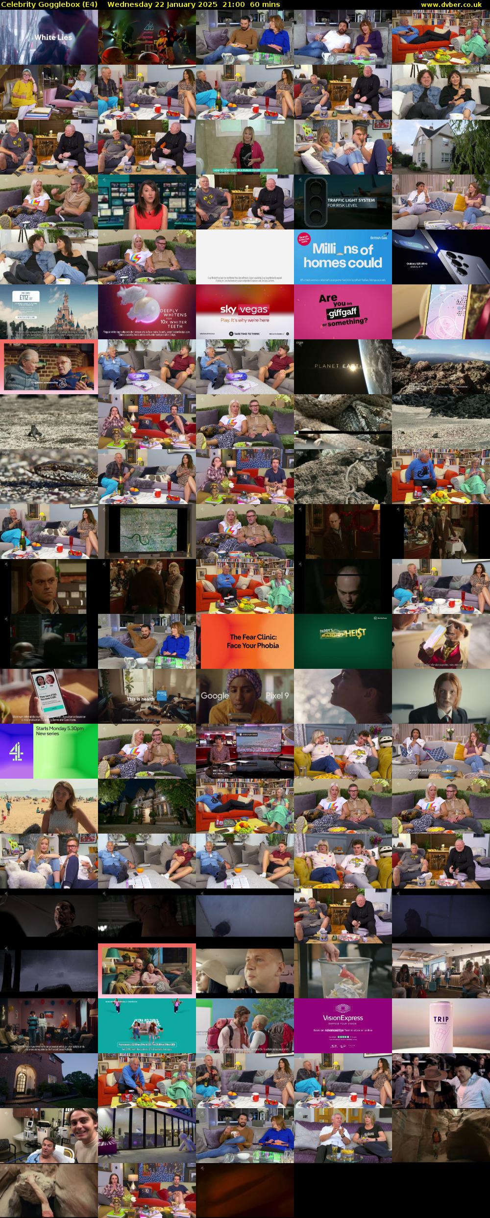 Celebrity Gogglebox (E4) Wednesday 22 January 2025 21:00 - 22:00