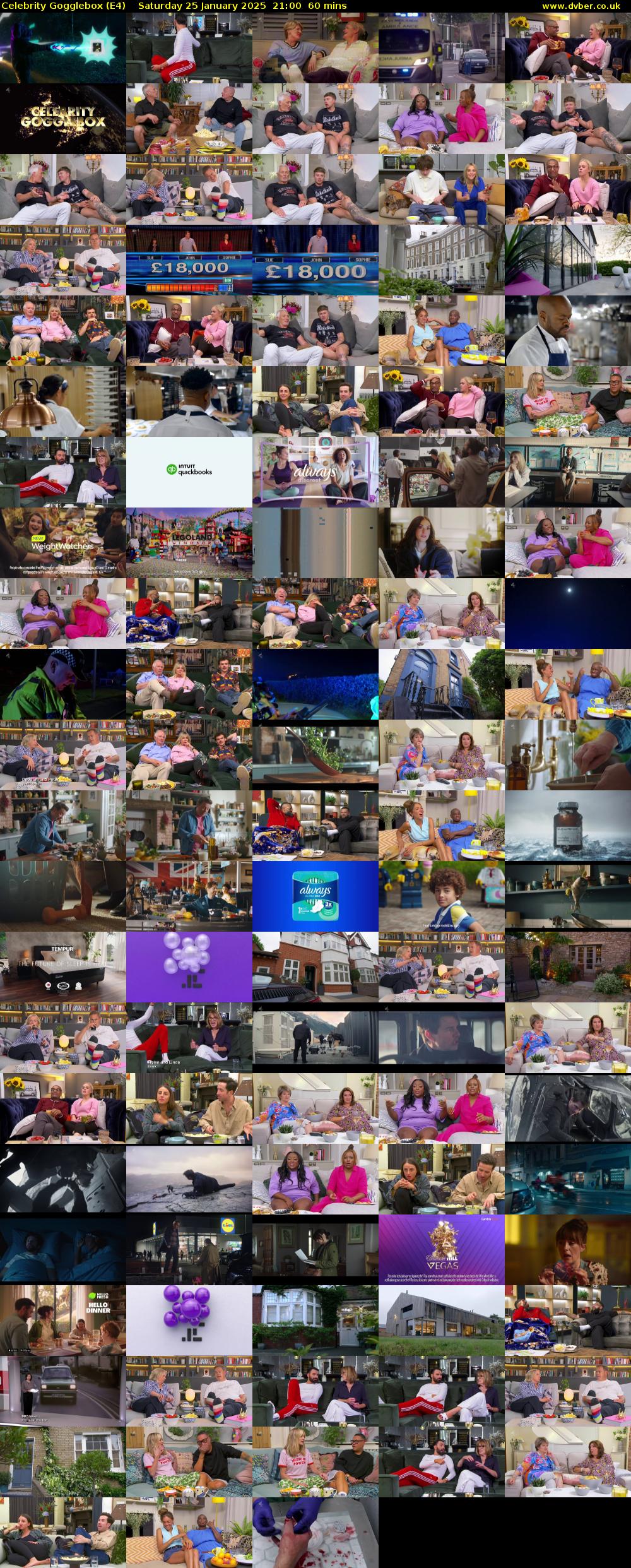 Celebrity Gogglebox (E4) Saturday 25 January 2025 21:00 - 22:00