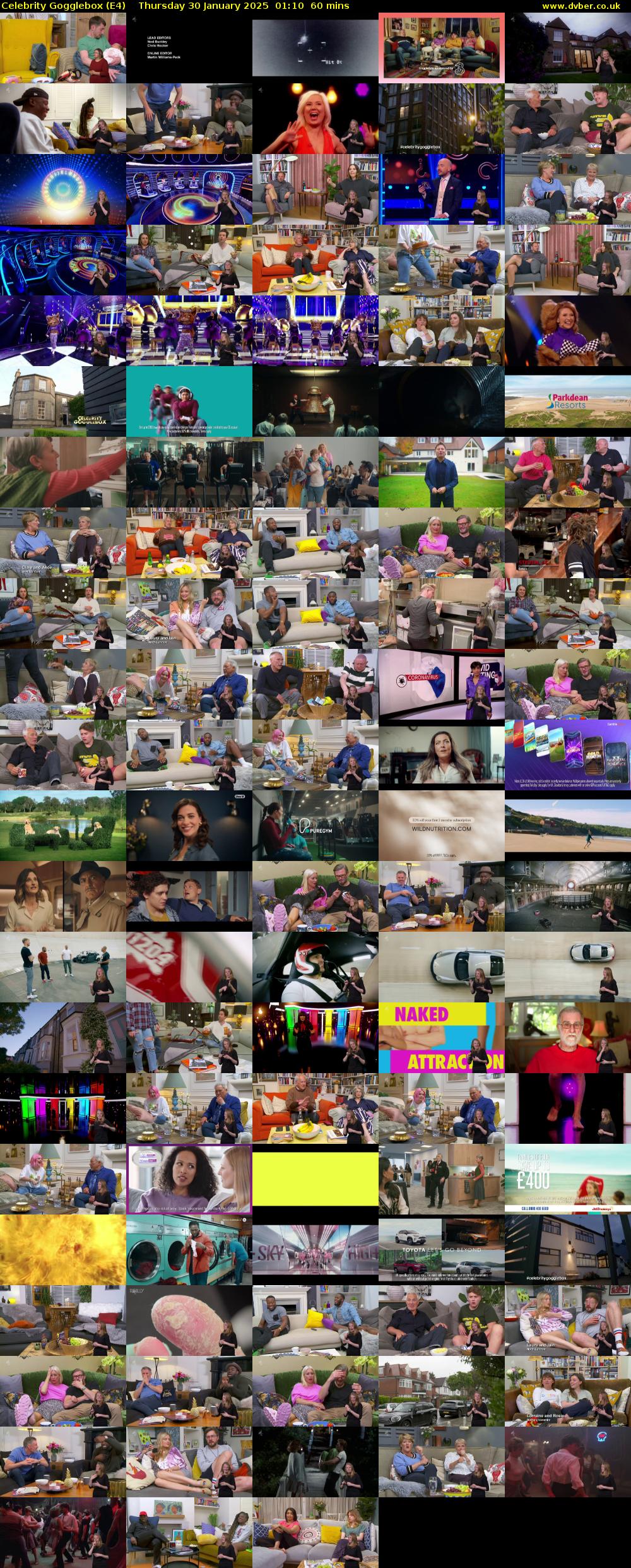 Celebrity Gogglebox (E4) Thursday 30 January 2025 01:10 - 02:10