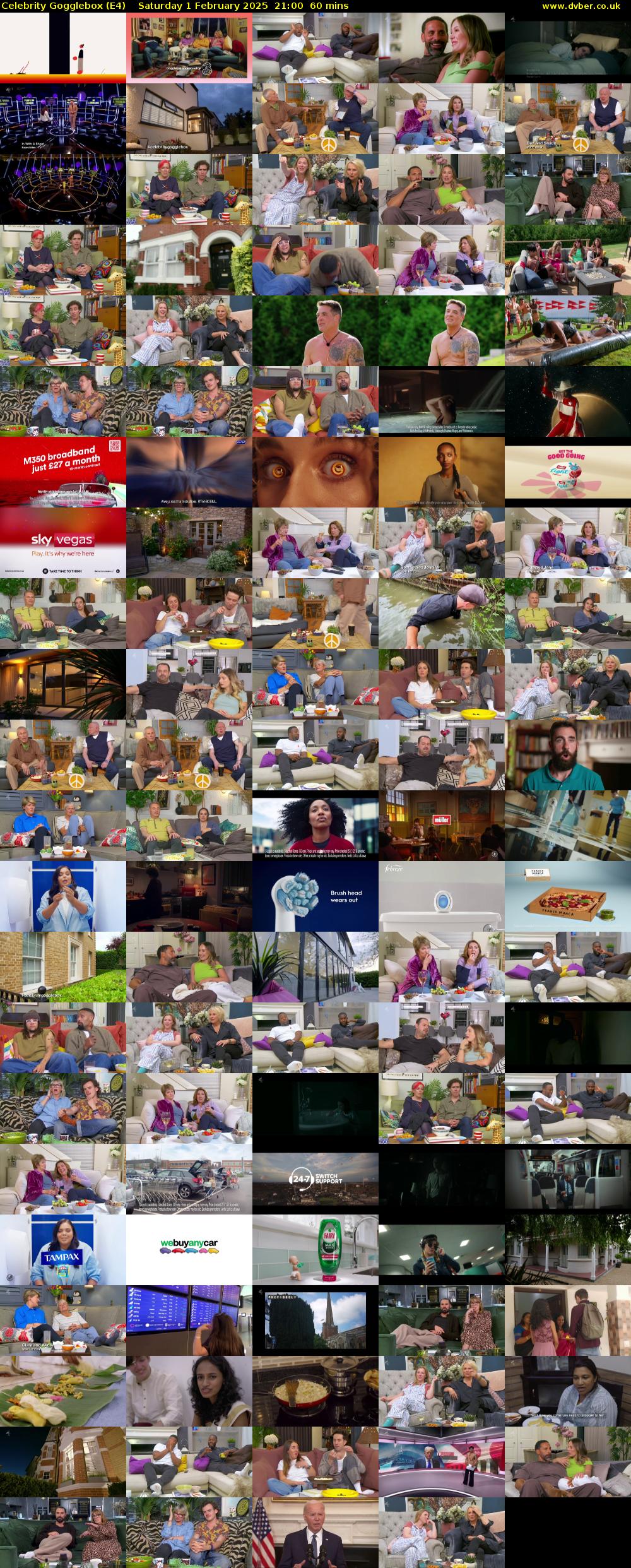 Celebrity Gogglebox (E4) Saturday 1 February 2025 21:00 - 22:00