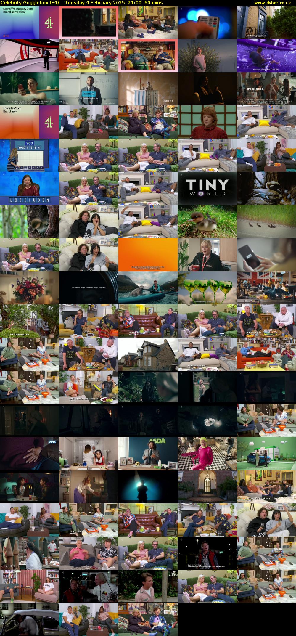 Celebrity Gogglebox (E4) Tuesday 4 February 2025 21:00 - 22:00