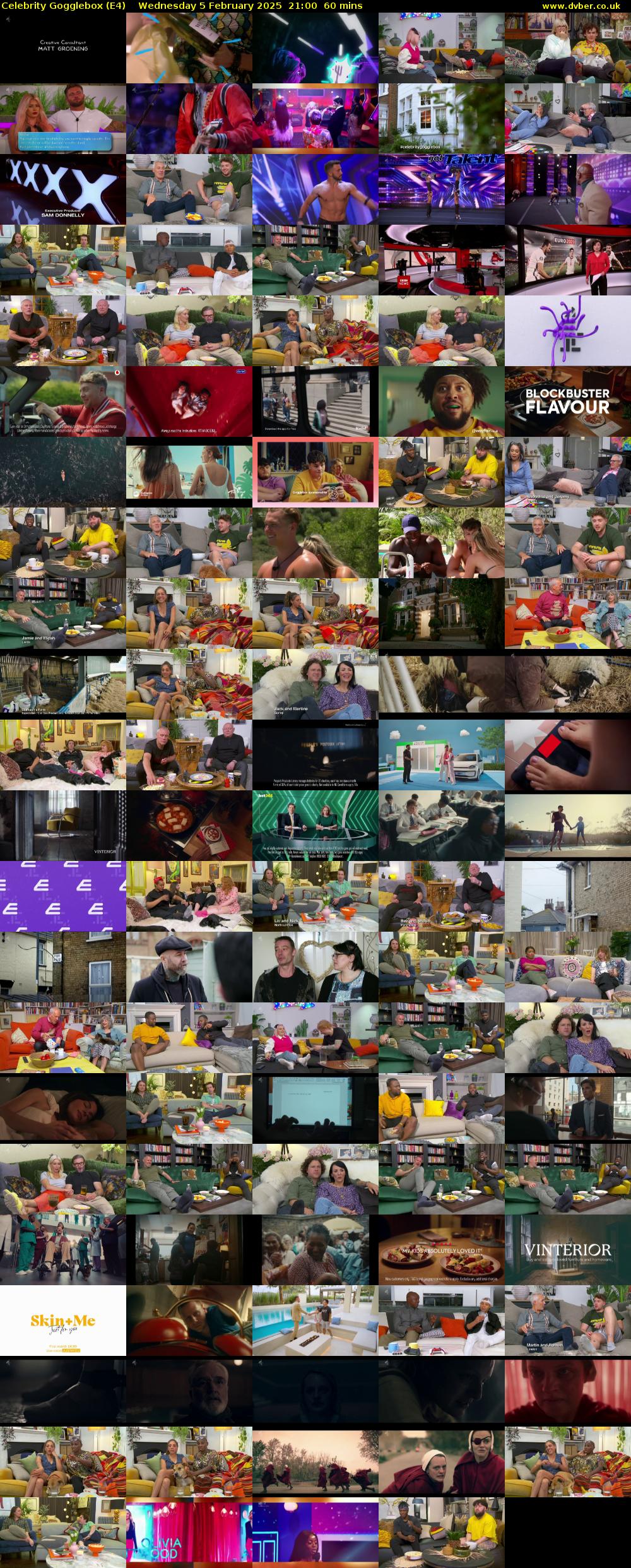 Celebrity Gogglebox (E4) Wednesday 5 February 2025 21:00 - 22:00