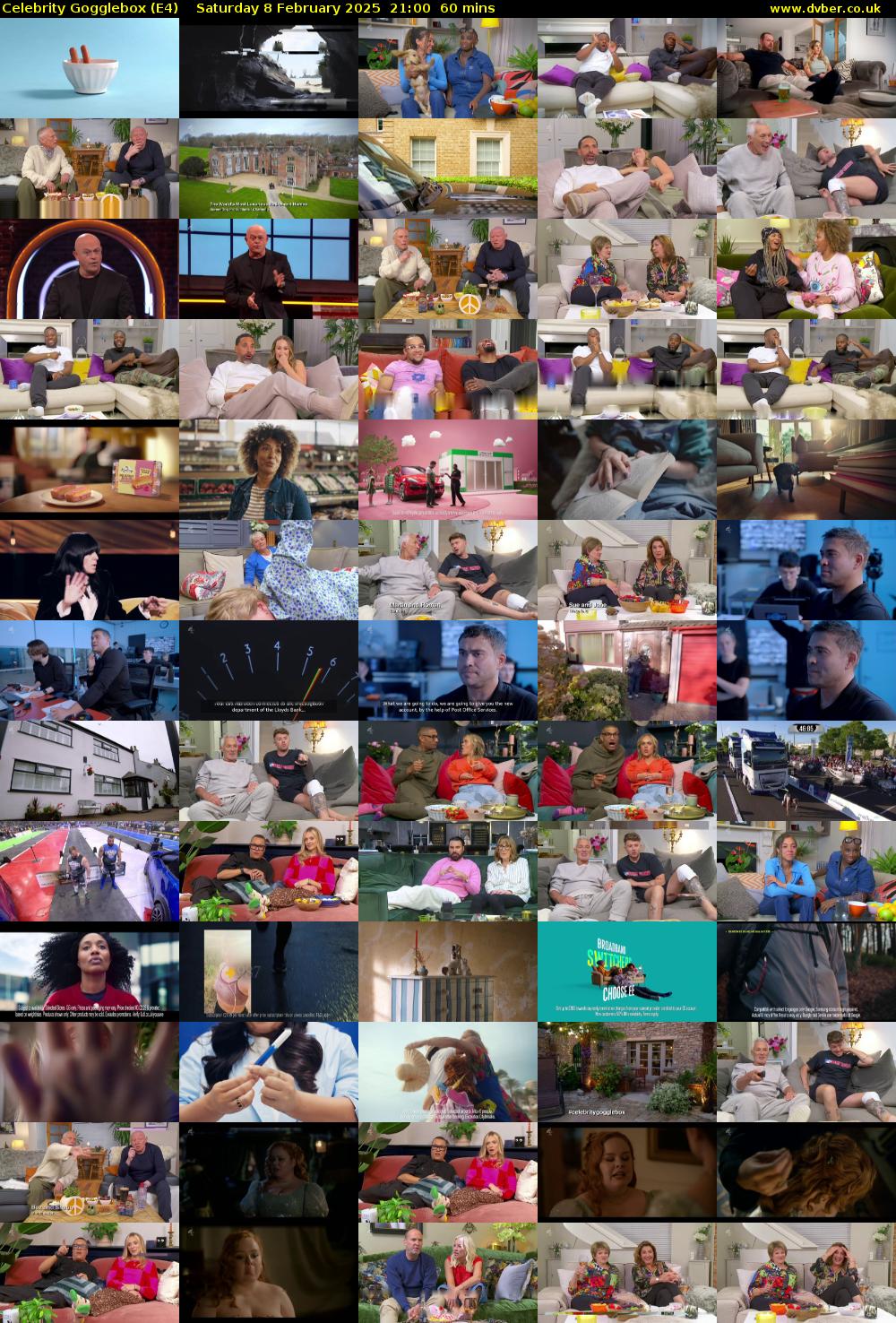 Celebrity Gogglebox (E4) Saturday 8 February 2025 21:00 - 22:00