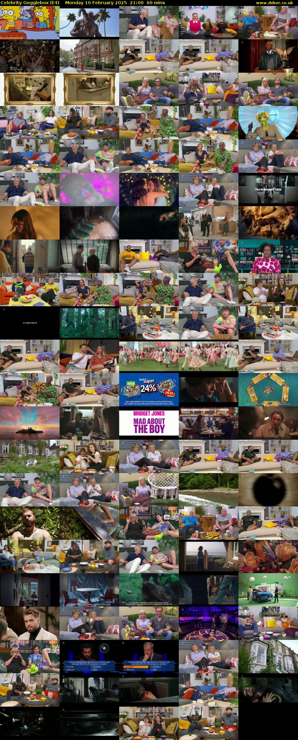 Celebrity Gogglebox (E4) Monday 10 February 2025 21:00 - 22:00